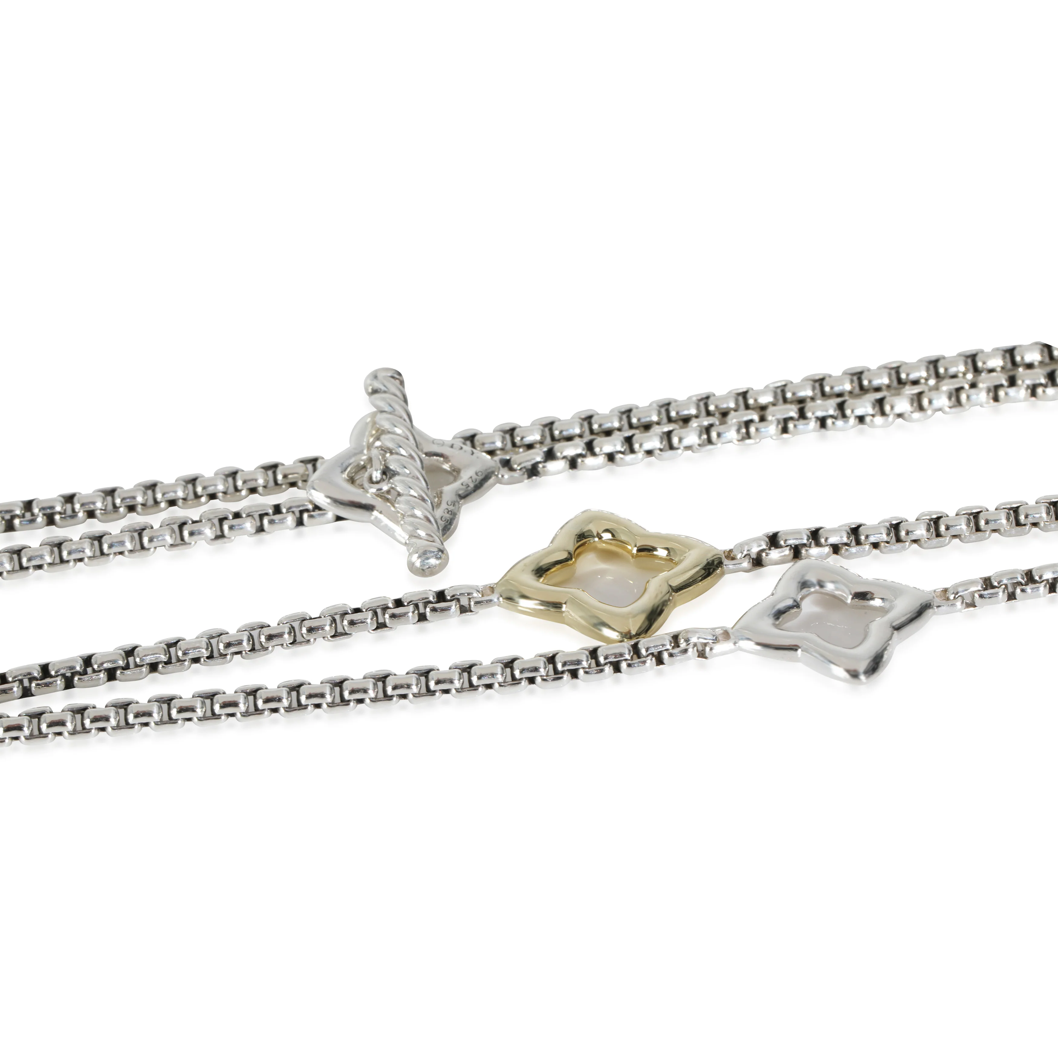 Yellow Gold & Sterling Silver Quatrefoil Necklace - Image 3