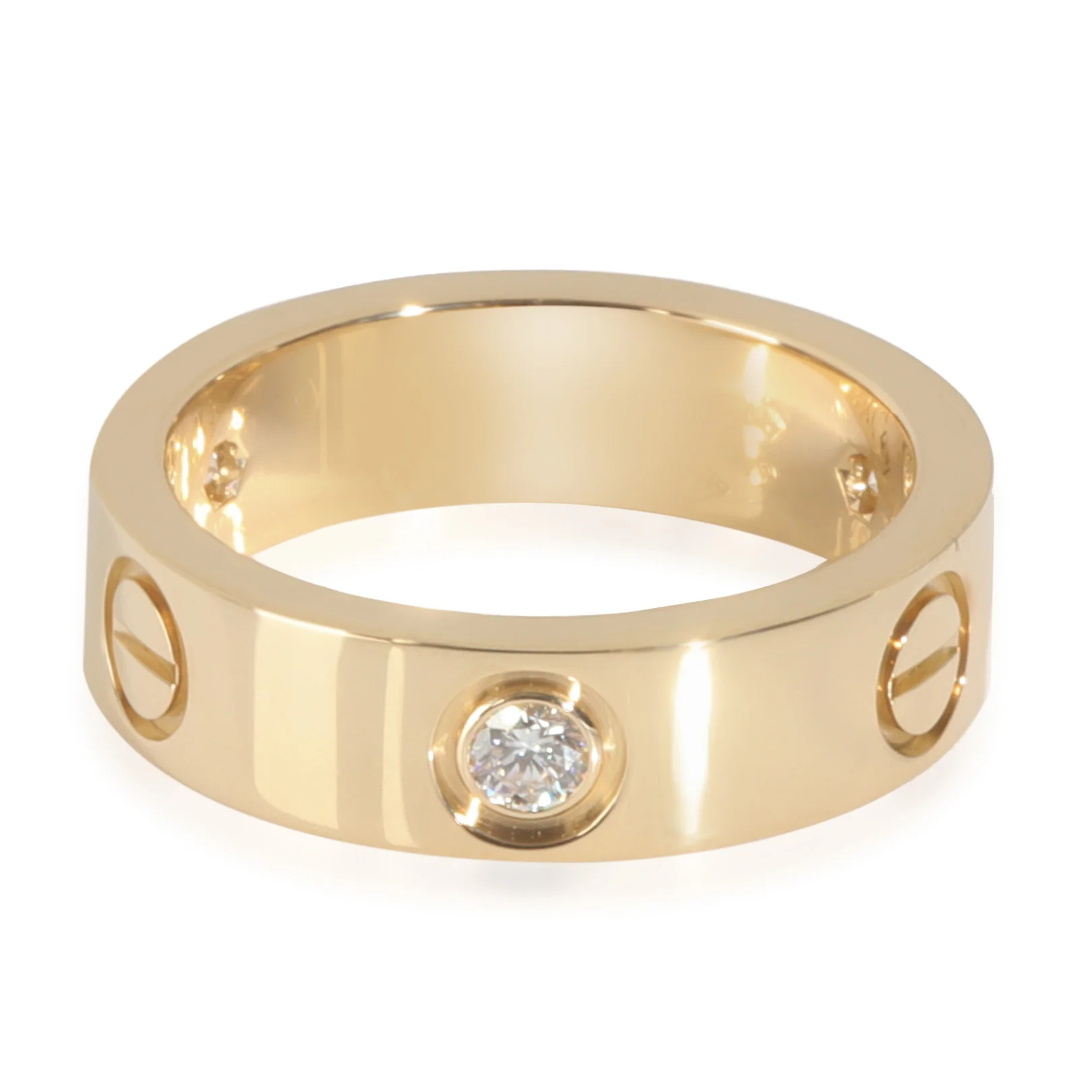 Yellow Gold Diamond Love Ring - Image 3