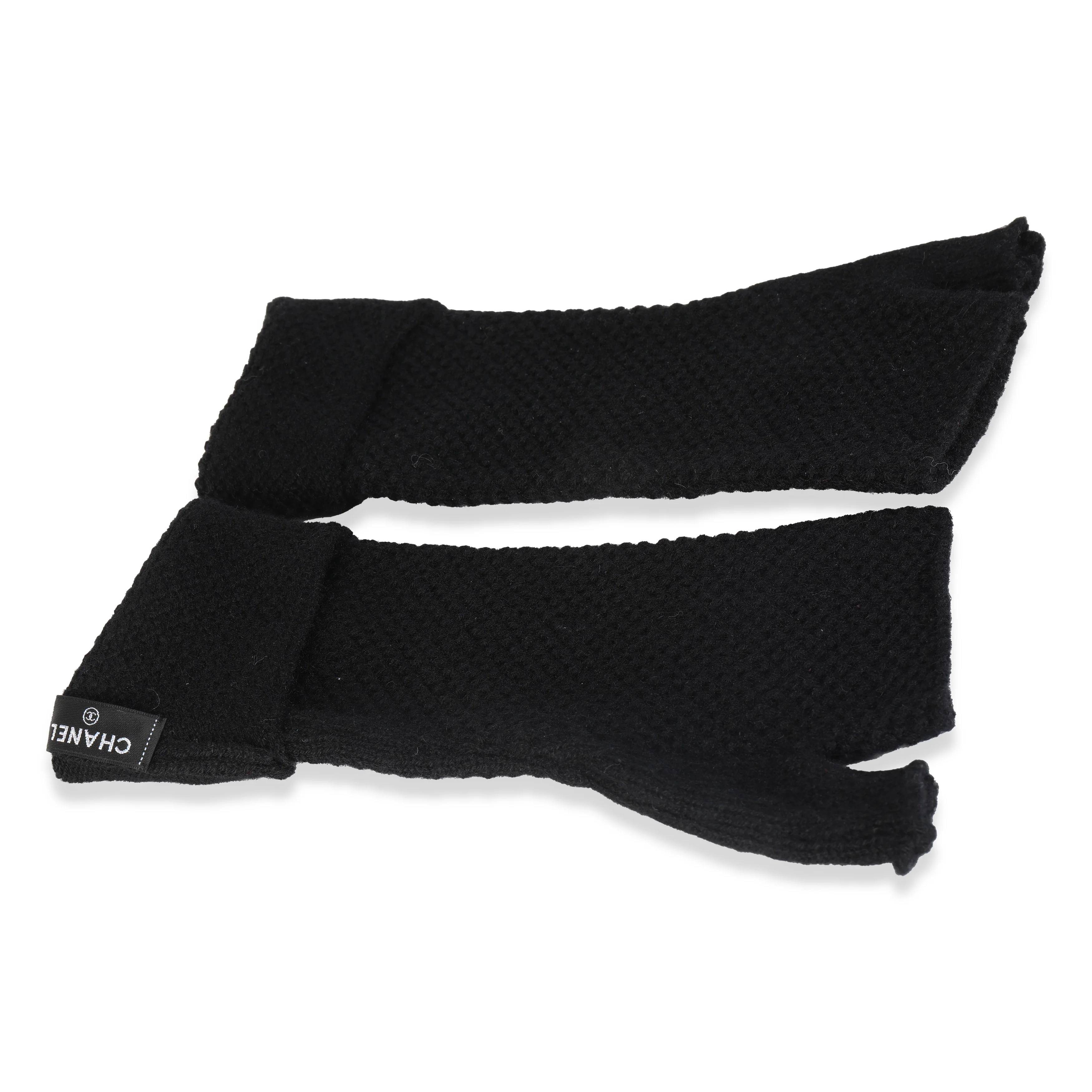 20A Black Cashmere CC Fingerless Long Gloves - Image 3