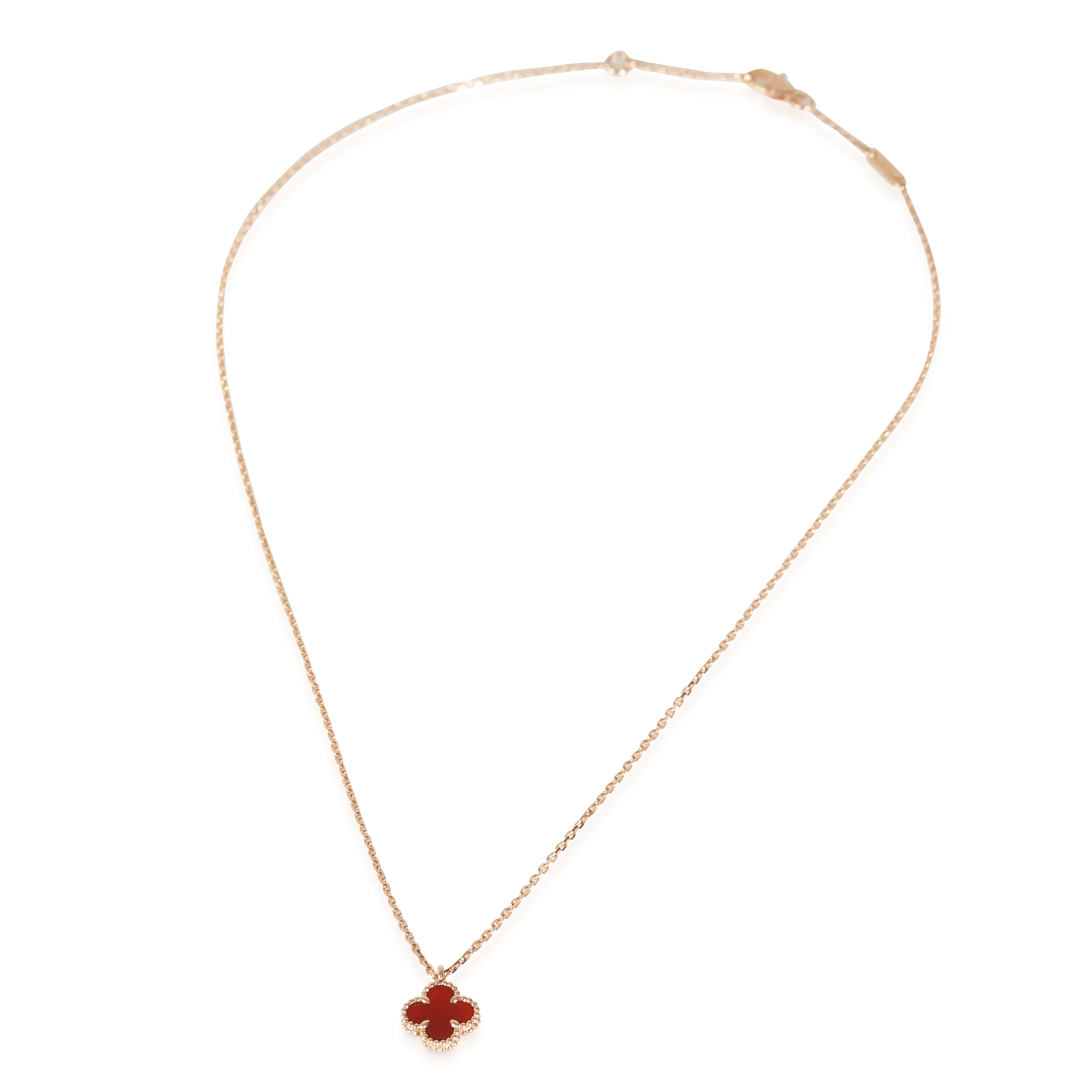 Rose Gold Carnelian Sweet Alhambra Pendant - Image 2