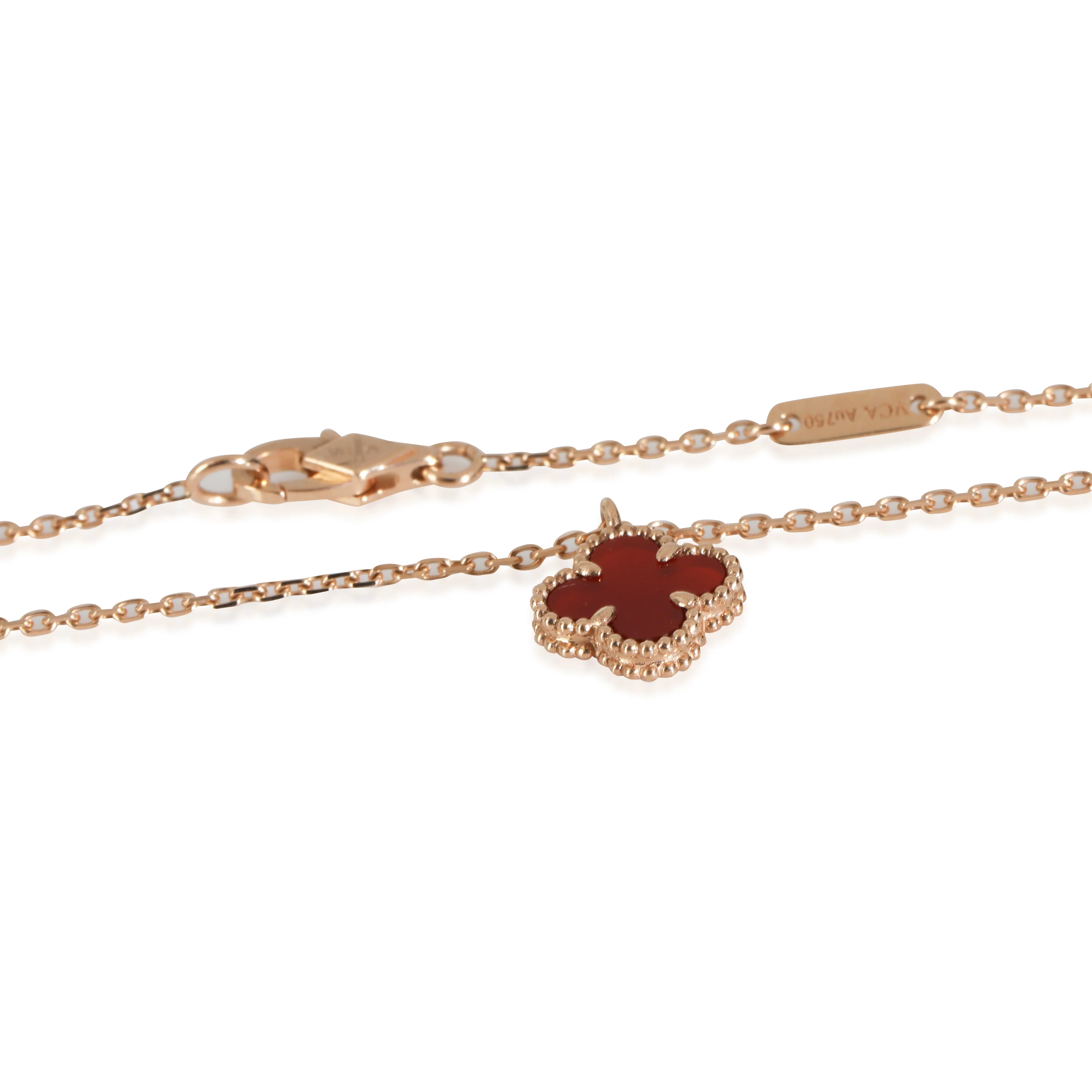 Rose Gold Carnelian Sweet Alhambra Pendant - Image 3