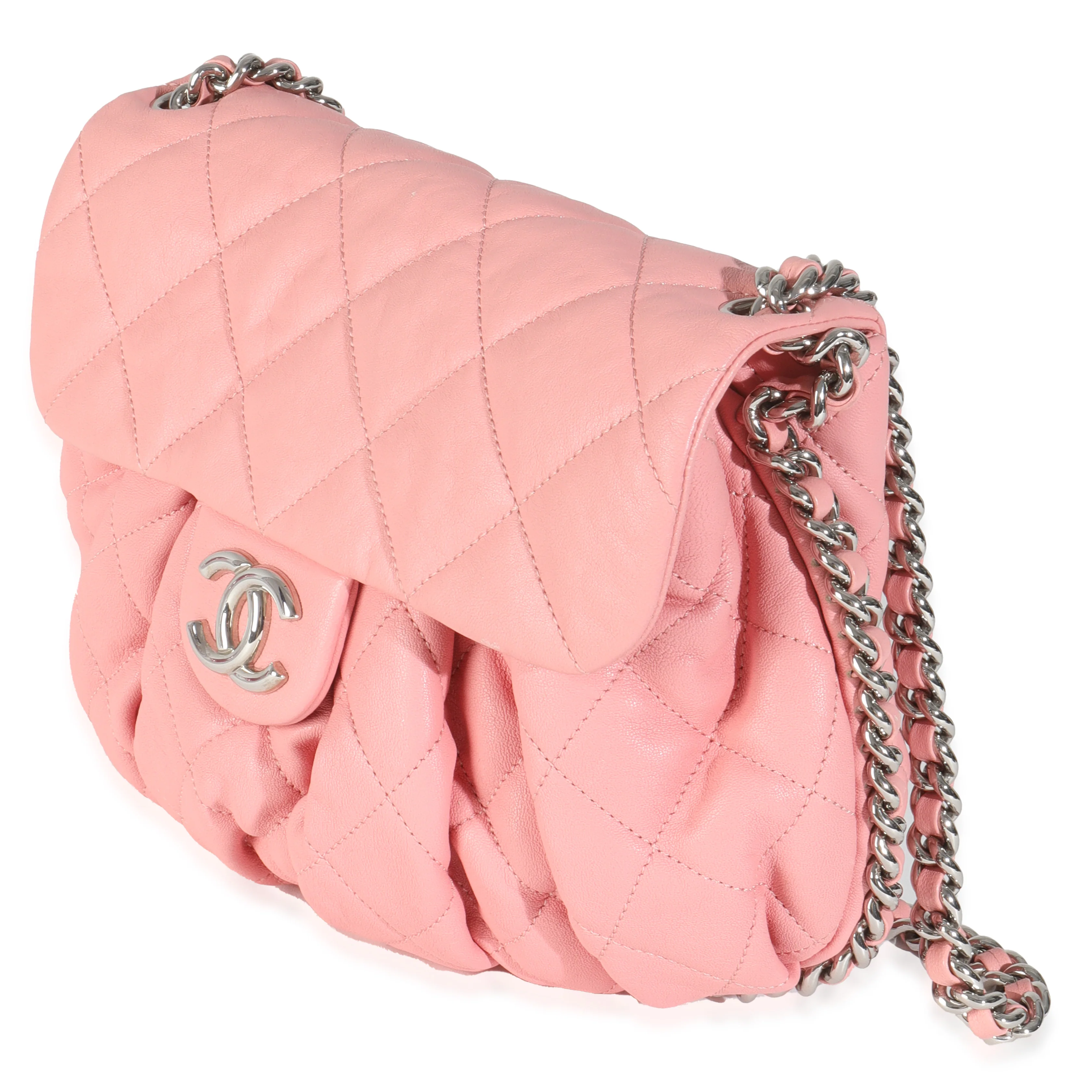 Pink Washed Quilted Lambskin Medium Chain Around Messenger - Image 2