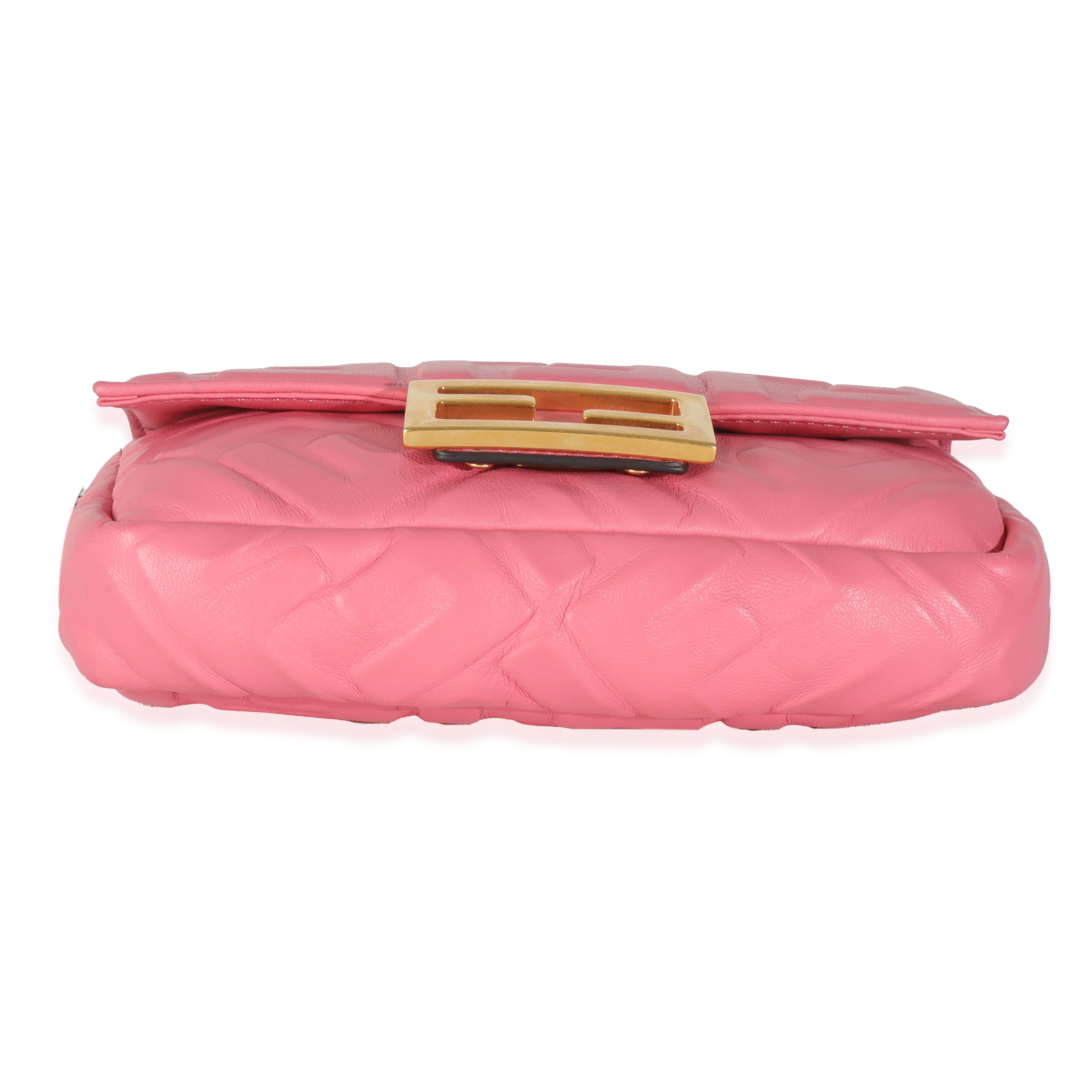 Pink Dalia FF 1974 Nappa Embossed Mini Baguette Bag - Image 5