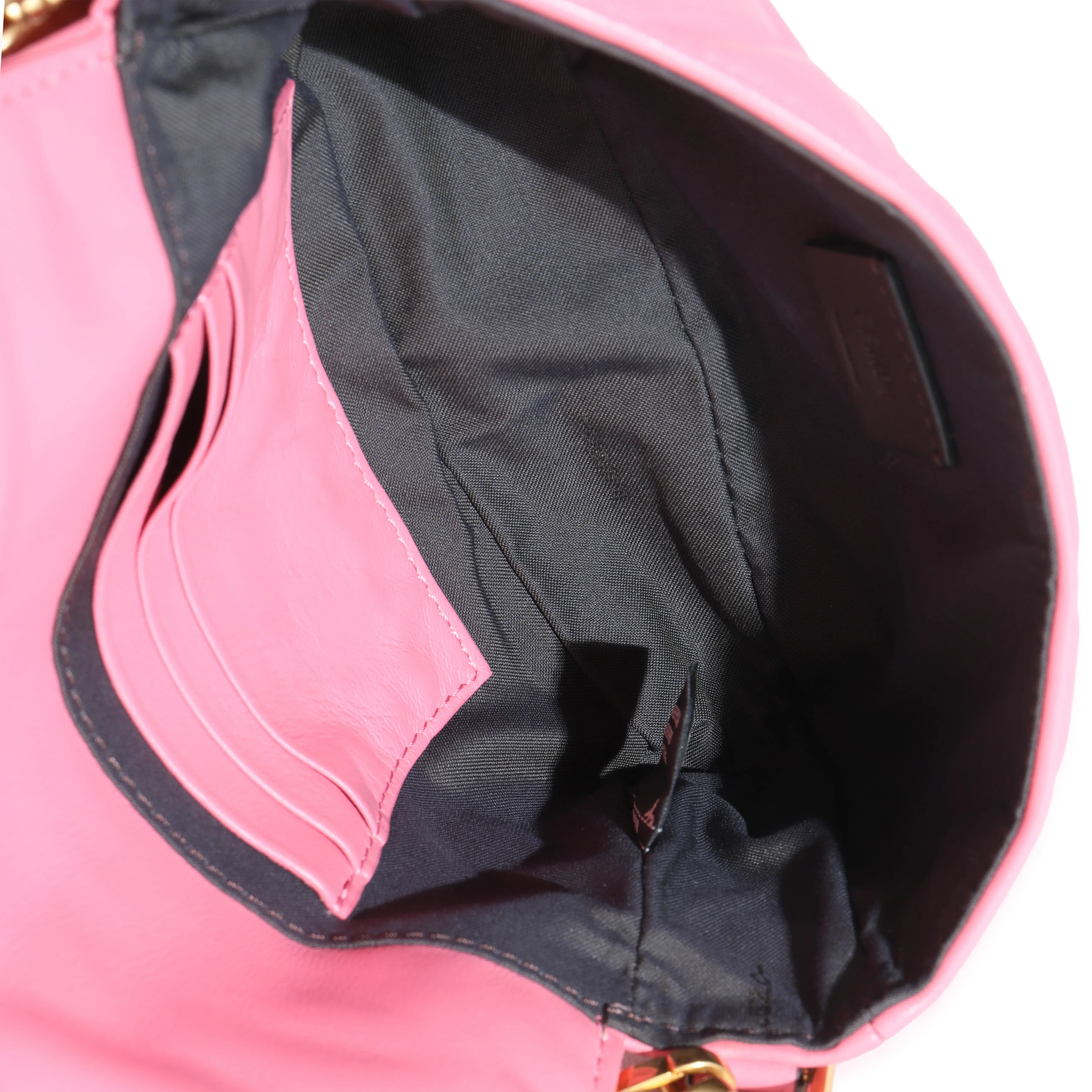 Pink Dalia FF 1974 Nappa Embossed Mini Baguette Bag - Image 9