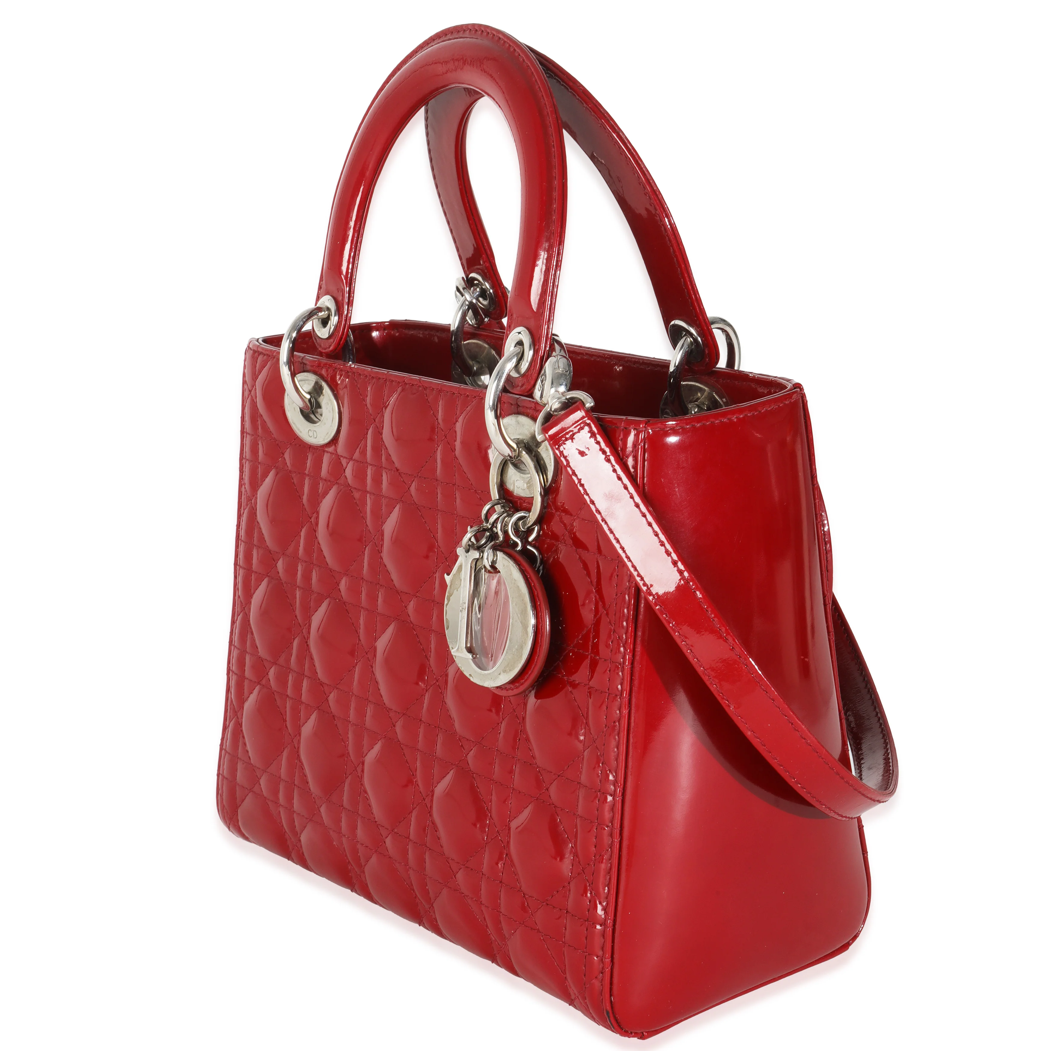 Red Patent Cannage Medium Lady Dior - Image 2