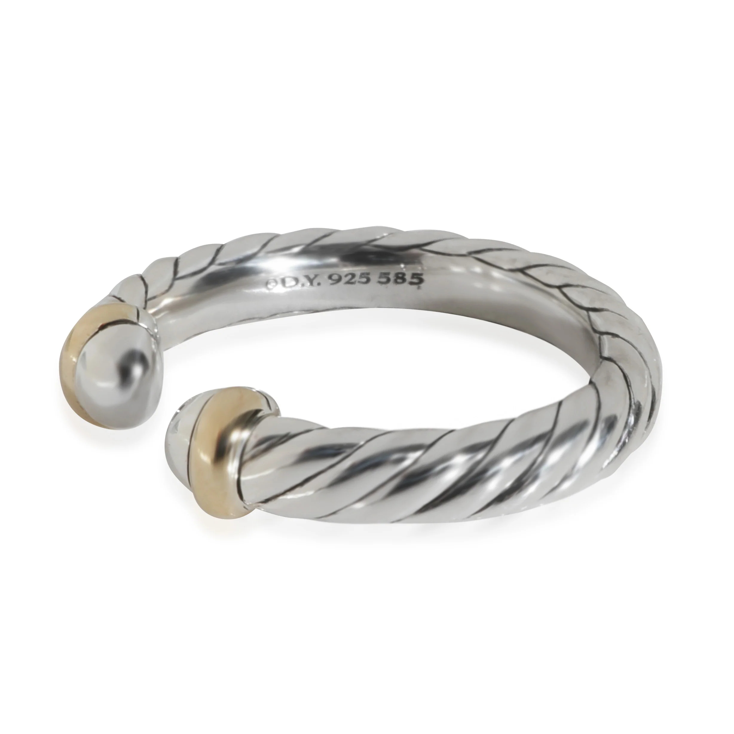 Yellow Gold & Sterling Silver  Petite Cable Ring - Image 2