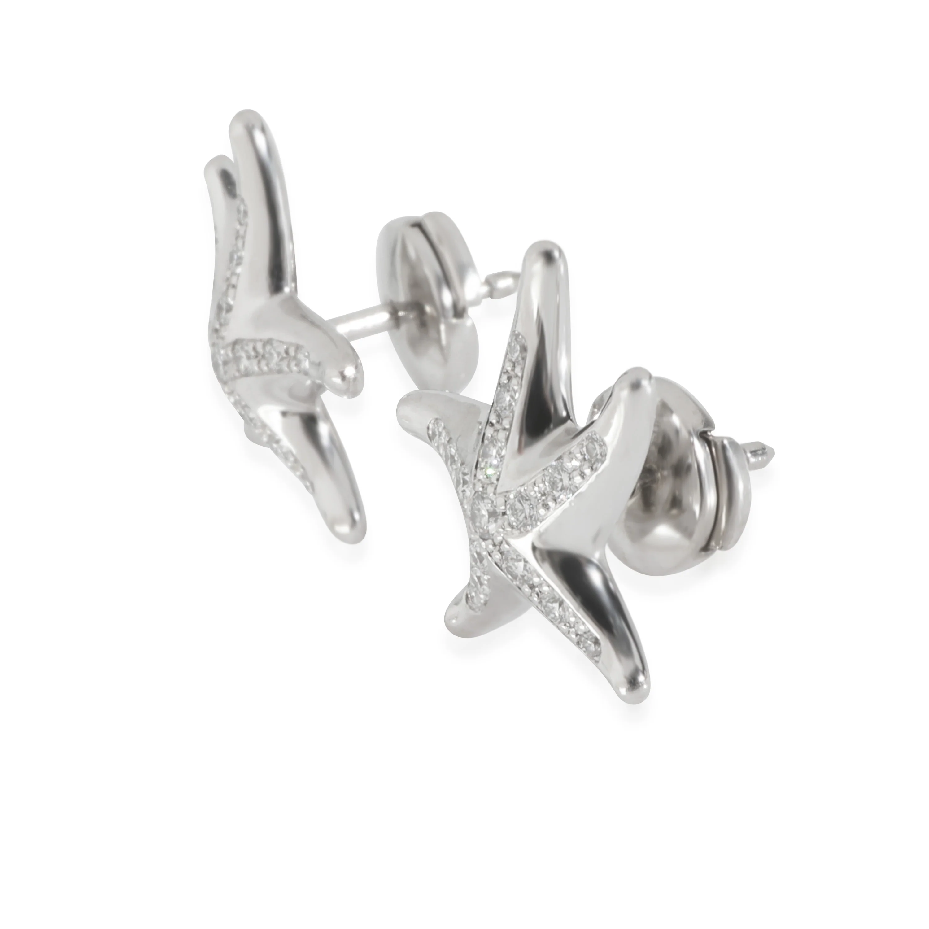Platinum Diamond Elsa Peretti Starfish Earrings - Image 2