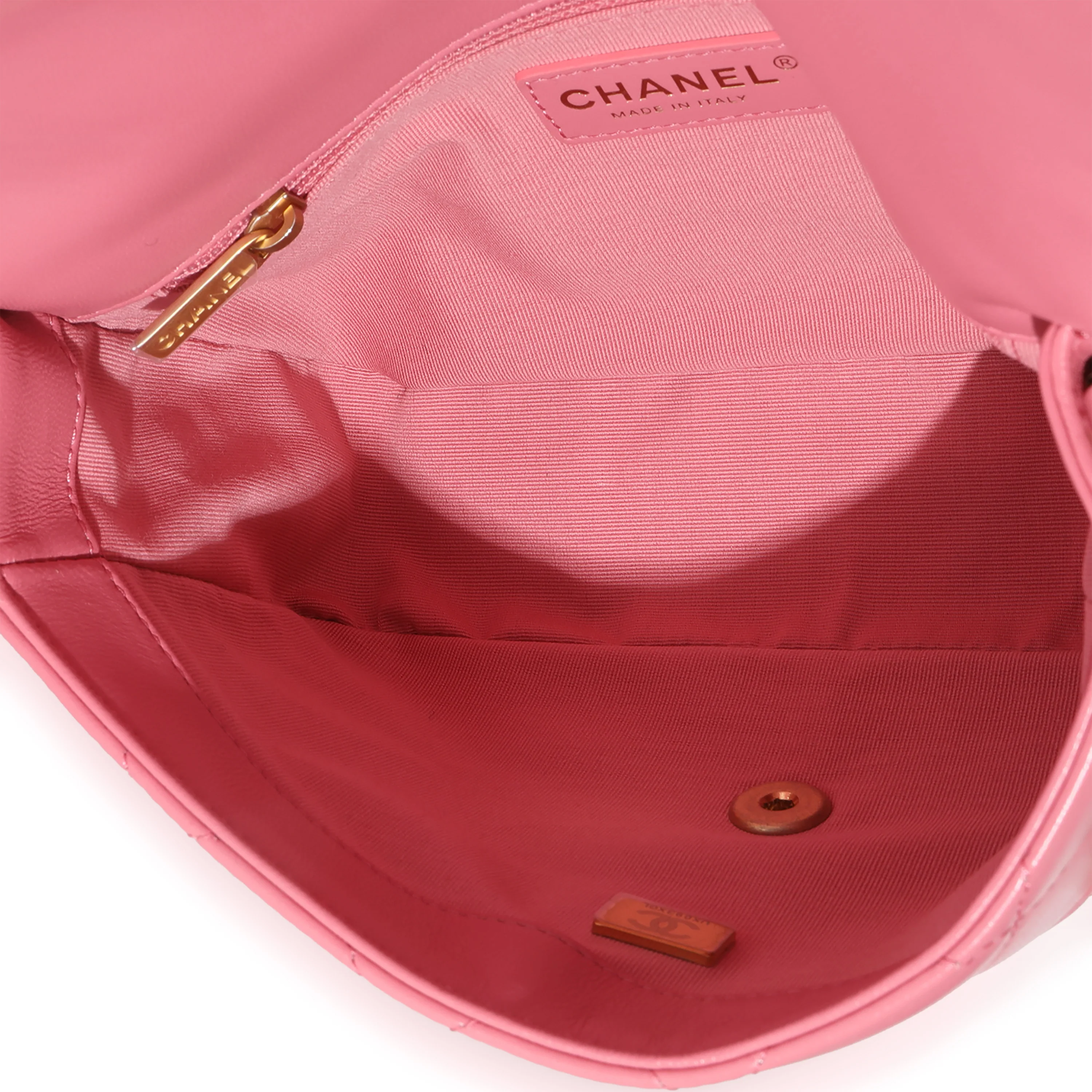 Pink Quilted Calfskin Chain Around Mini Square Flap Bag - Image 9