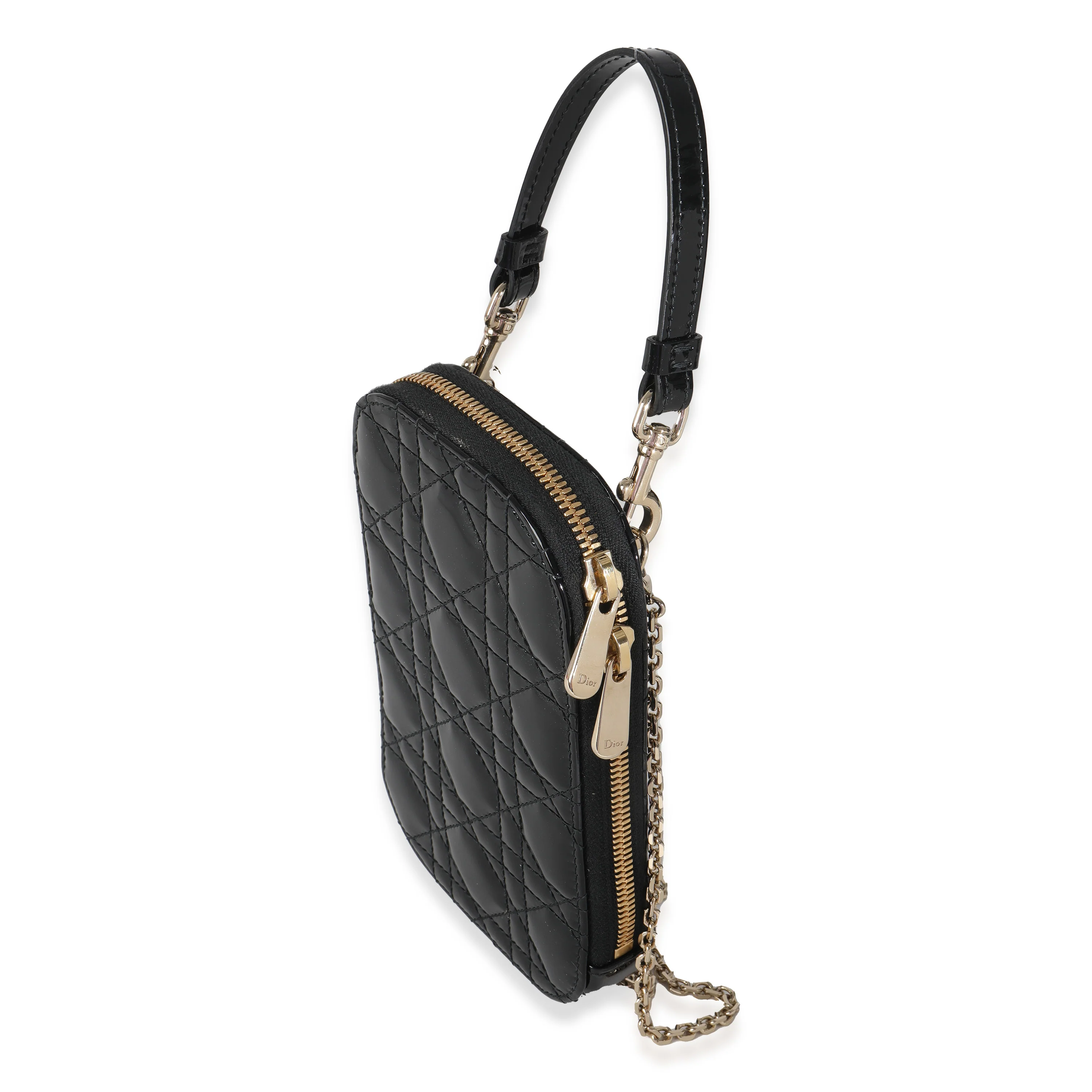 Black Patent Cannage Lady Dior Callin Dior Phone Holder - Image 2