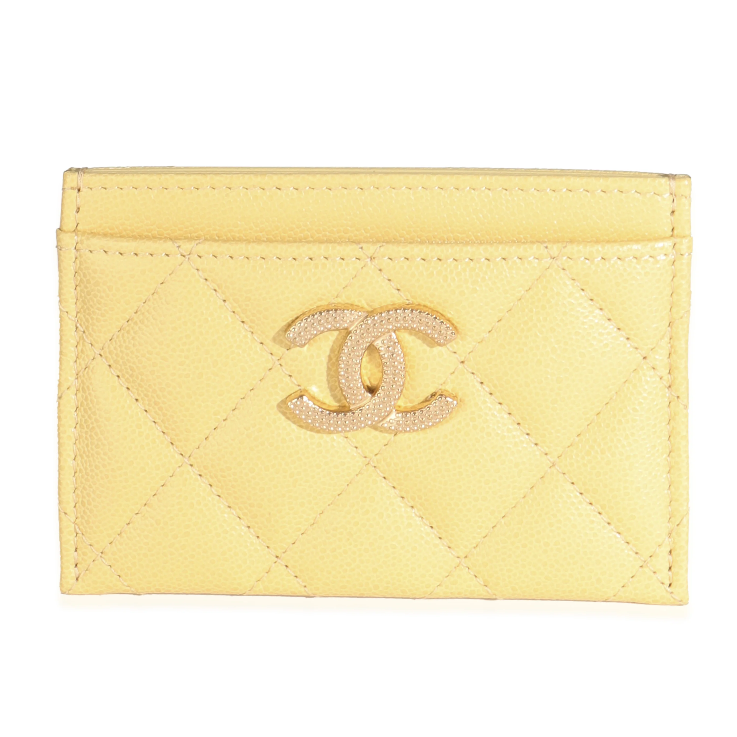 22B Yellow Quilted Card Holder