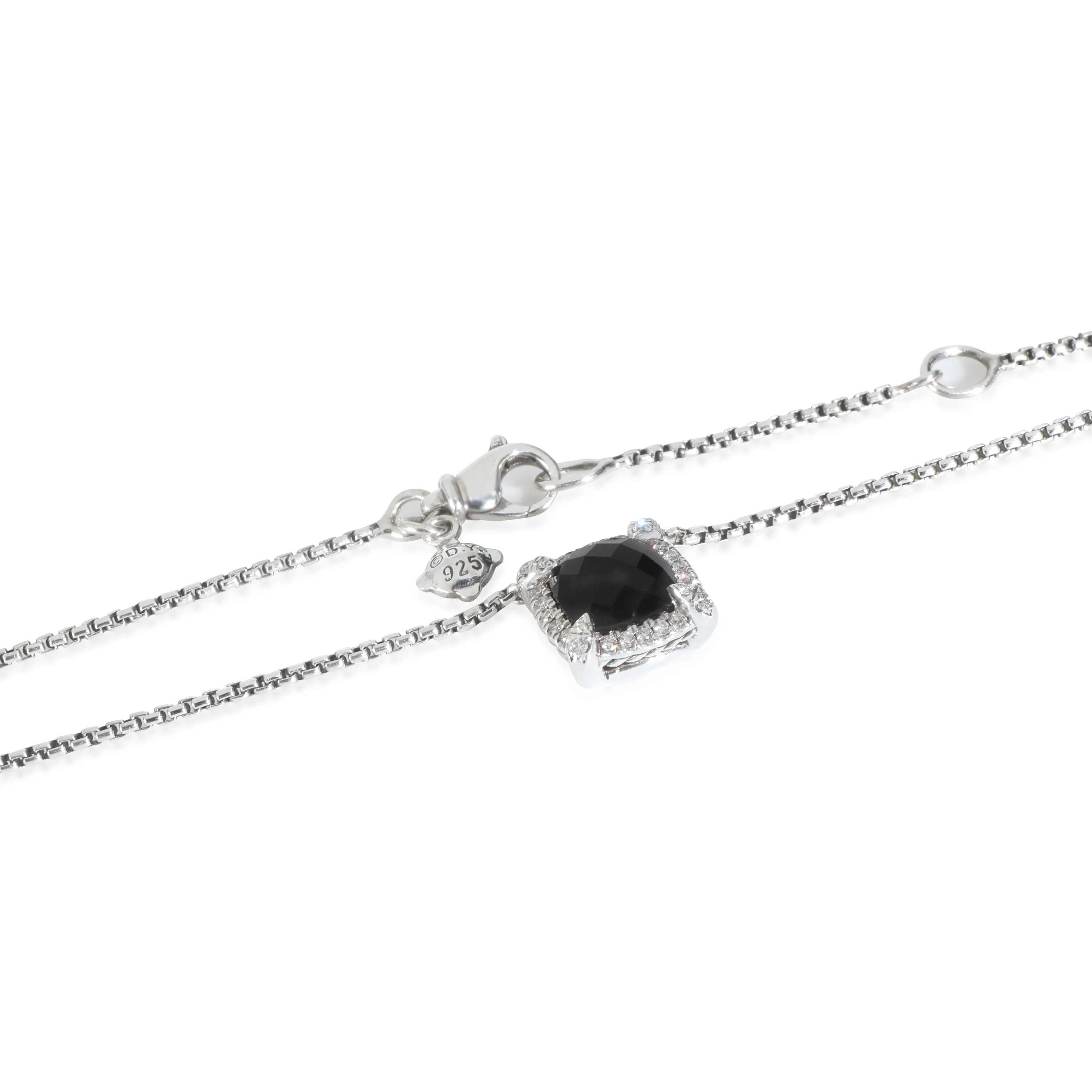 Sterling Silver Onyx and Diamond Petite Chatelaine Pendant - Image 3