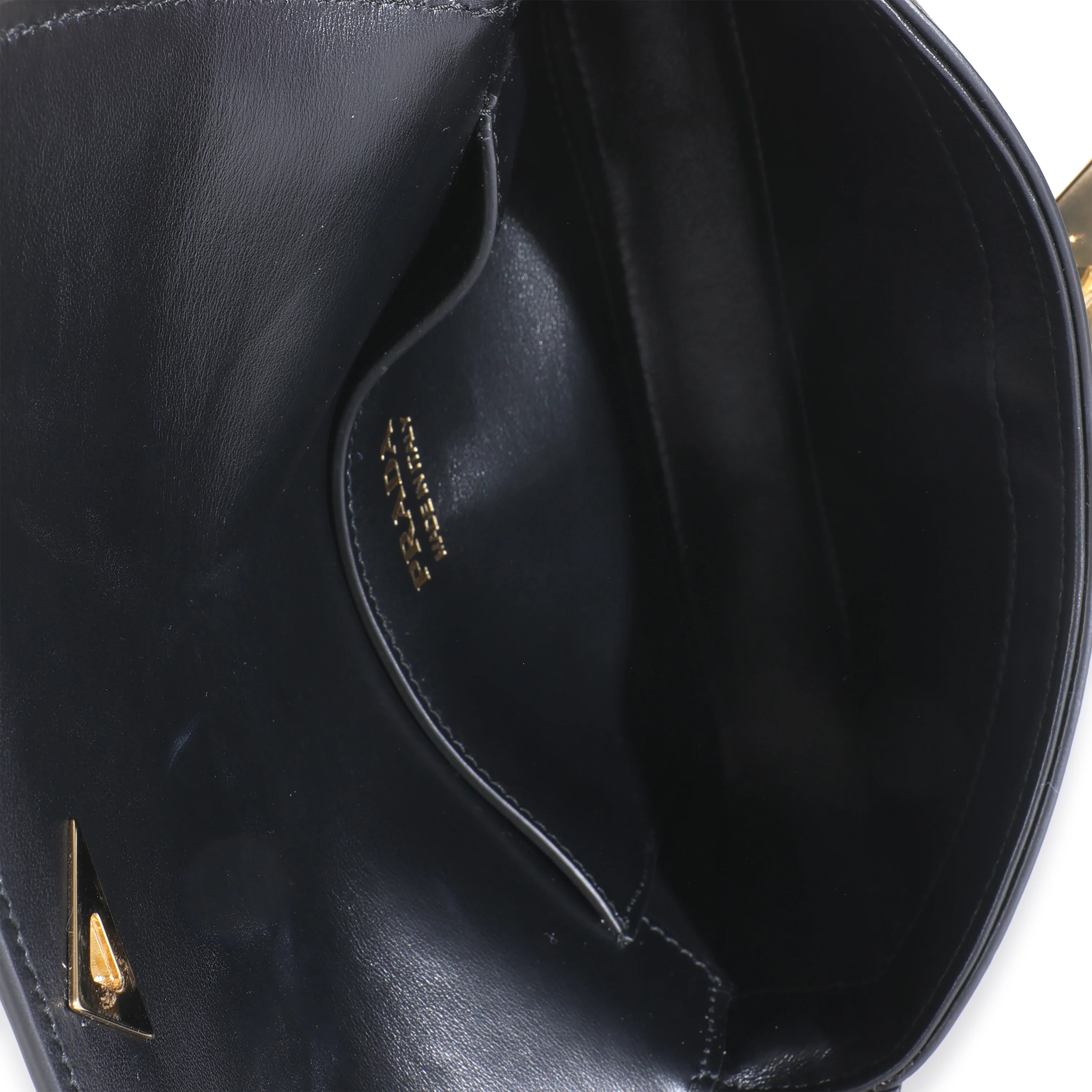Black Smooth Leather Logo Plaque Shoulder Bag - Image 9
