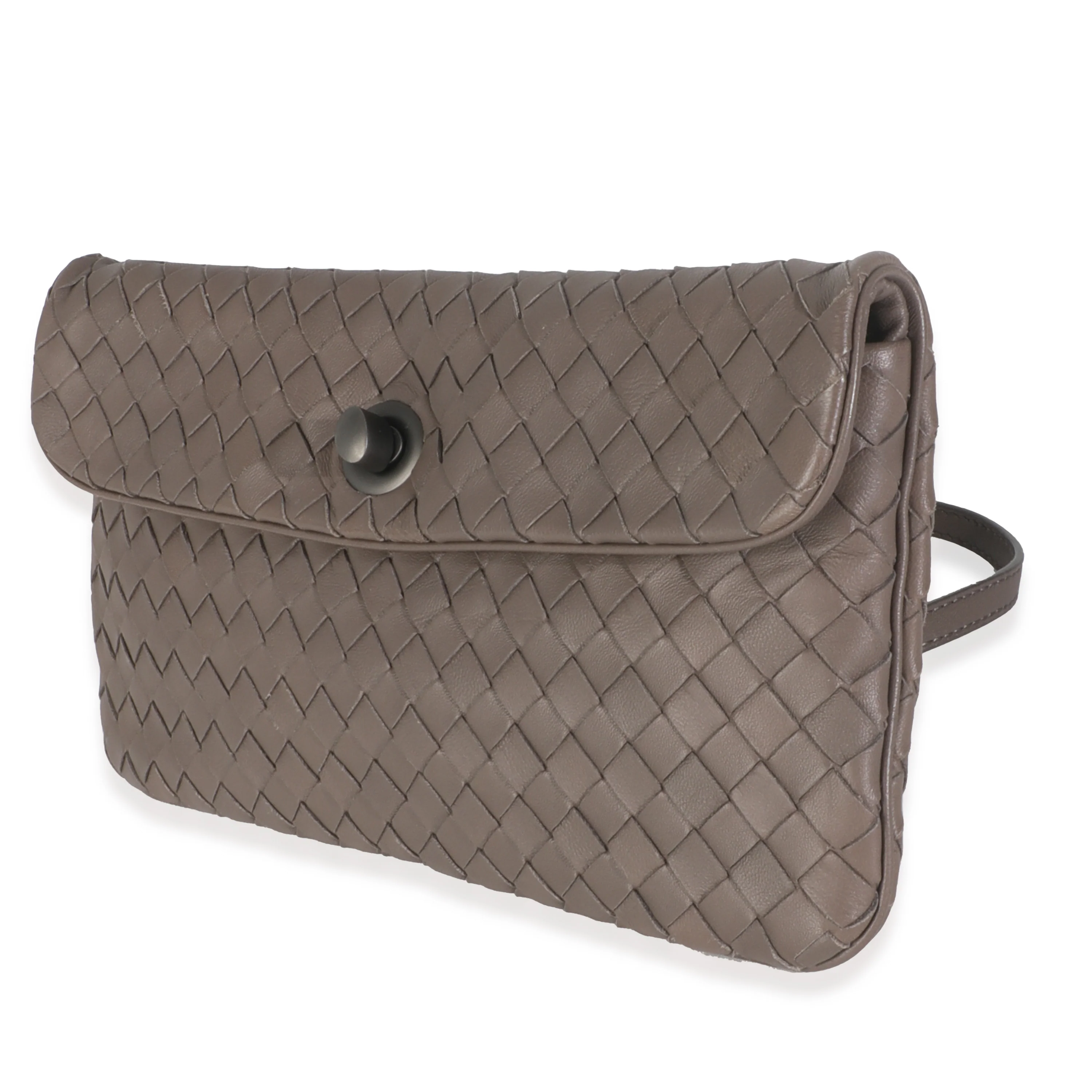 Dark Beige Intrecciato Nappa Mini Turnlock Crossbody Bag - Image 2