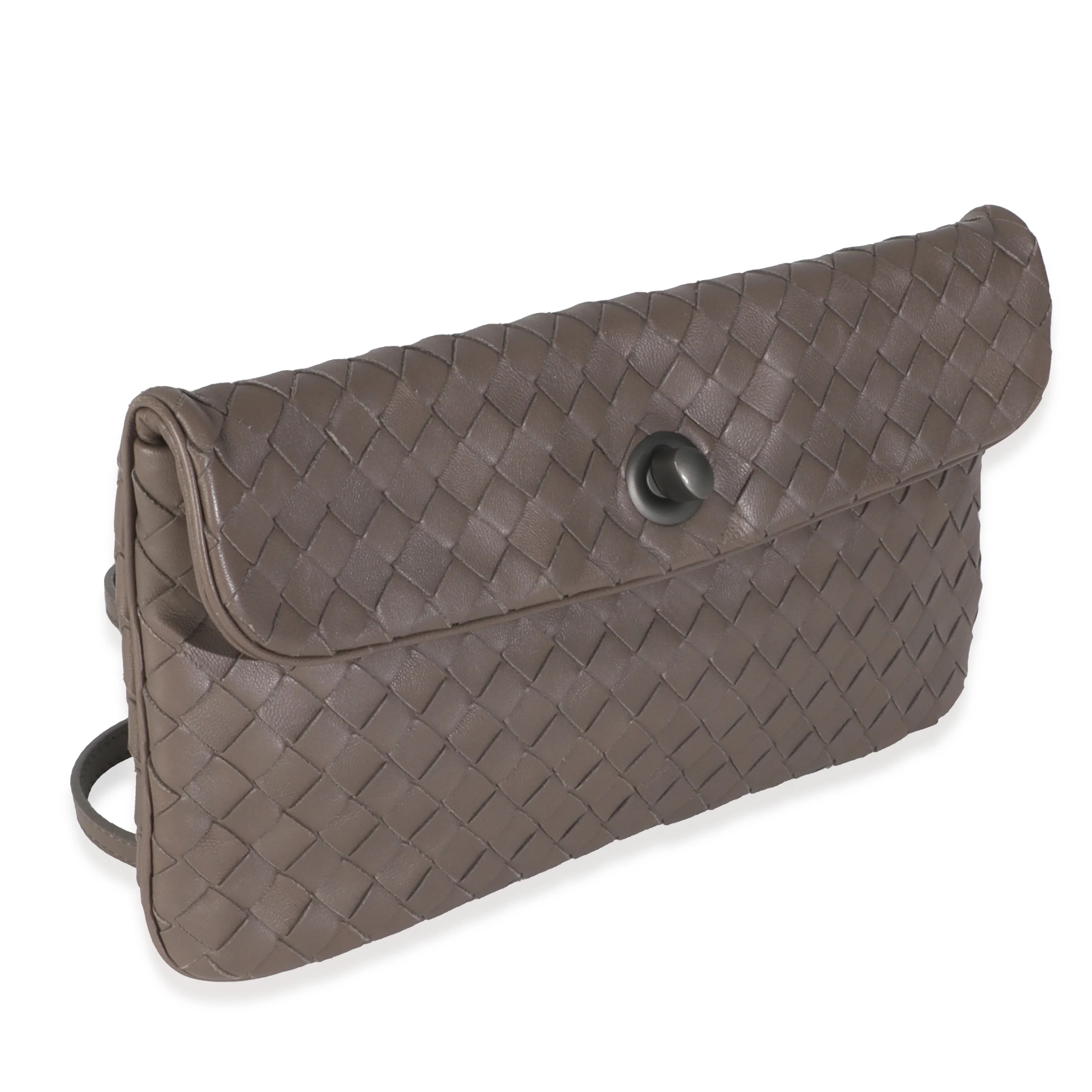 Dark Beige Intrecciato Nappa Mini Turnlock Crossbody Bag - Image 3