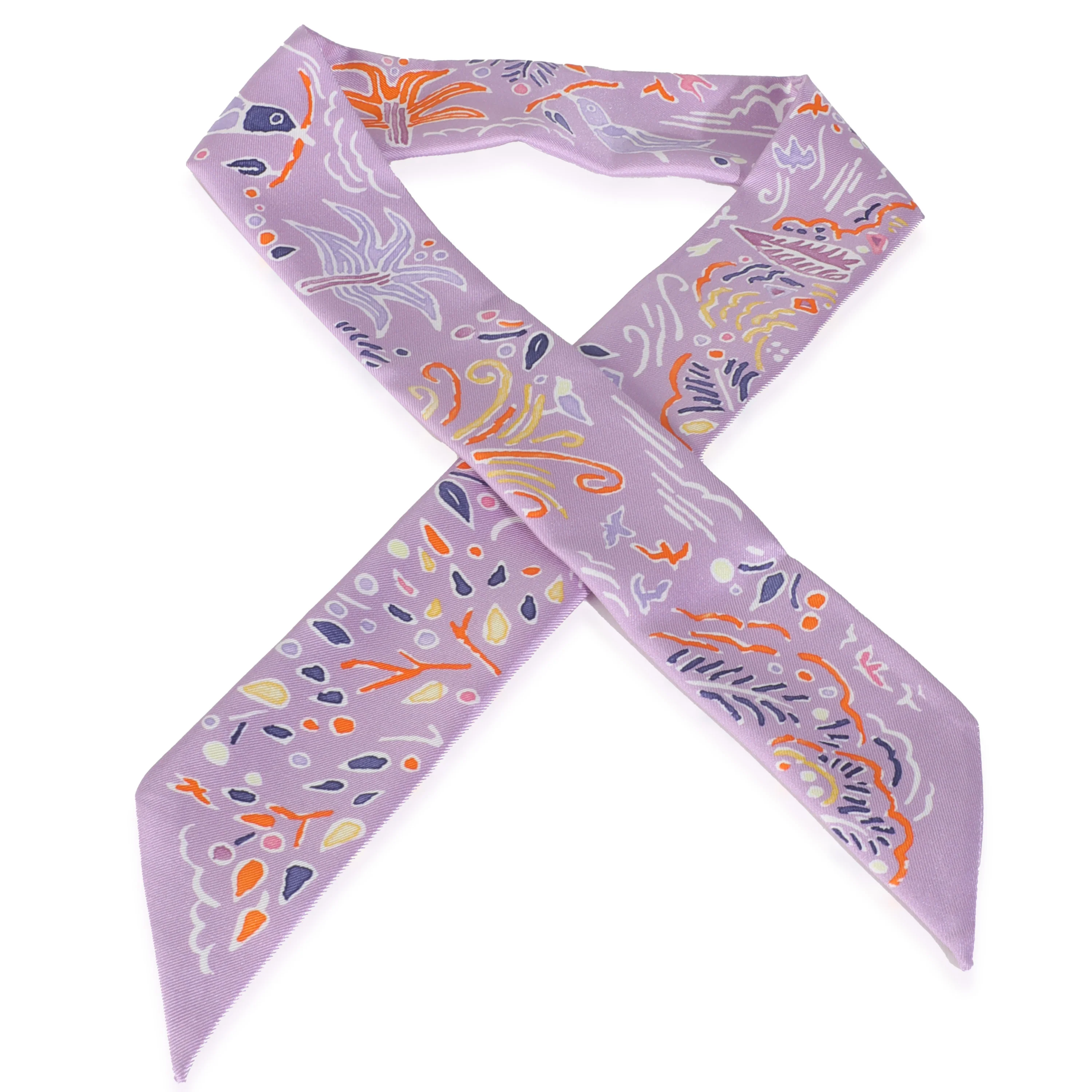Lilas Orange Jaune Silk Isola Di Primavera Twilly - Image 2