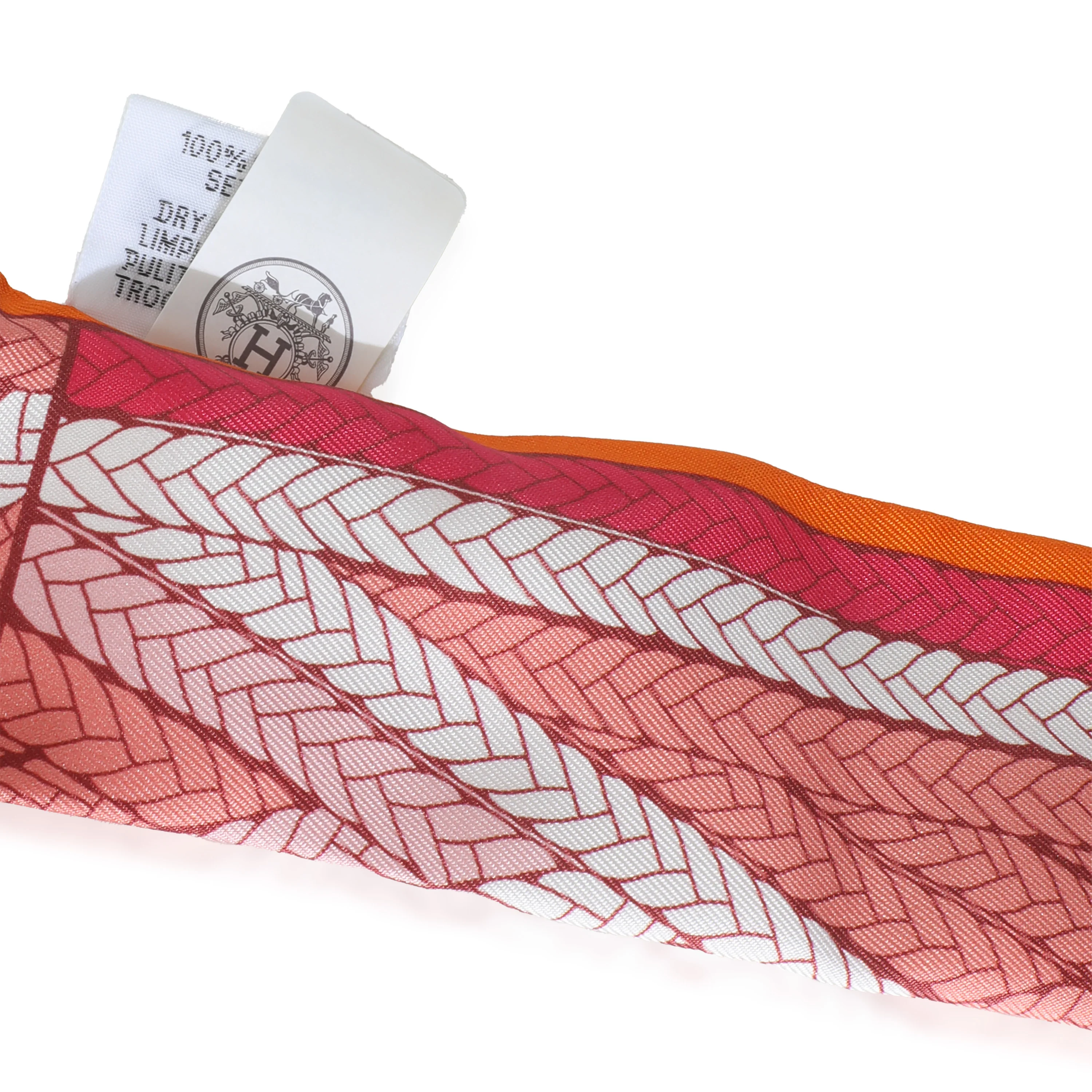 Rose Vif Orange White Silk Tresses H Twilly - Image 4