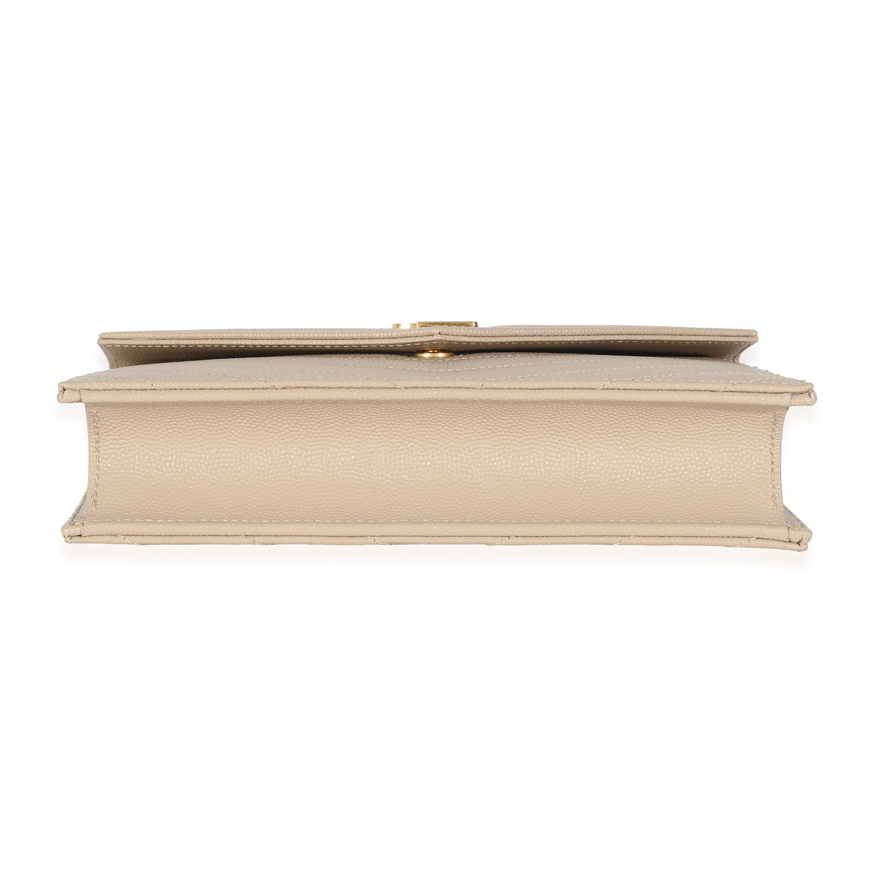 Dark Beige Grain De Poudre Cassandre Envelope Chain Wallet - Image 4