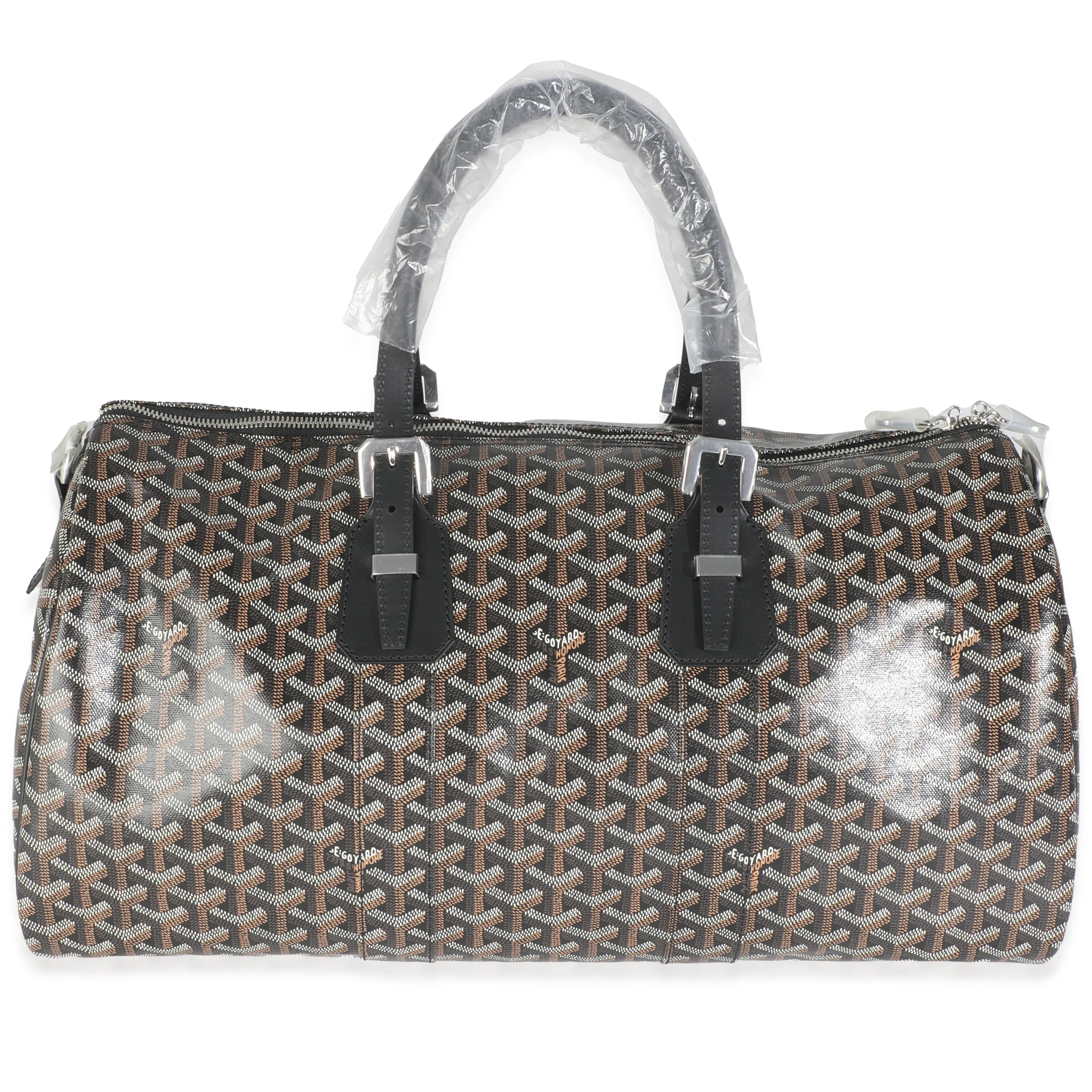 Black Goyardine Canvas Boston 45 Duffle - Image 4