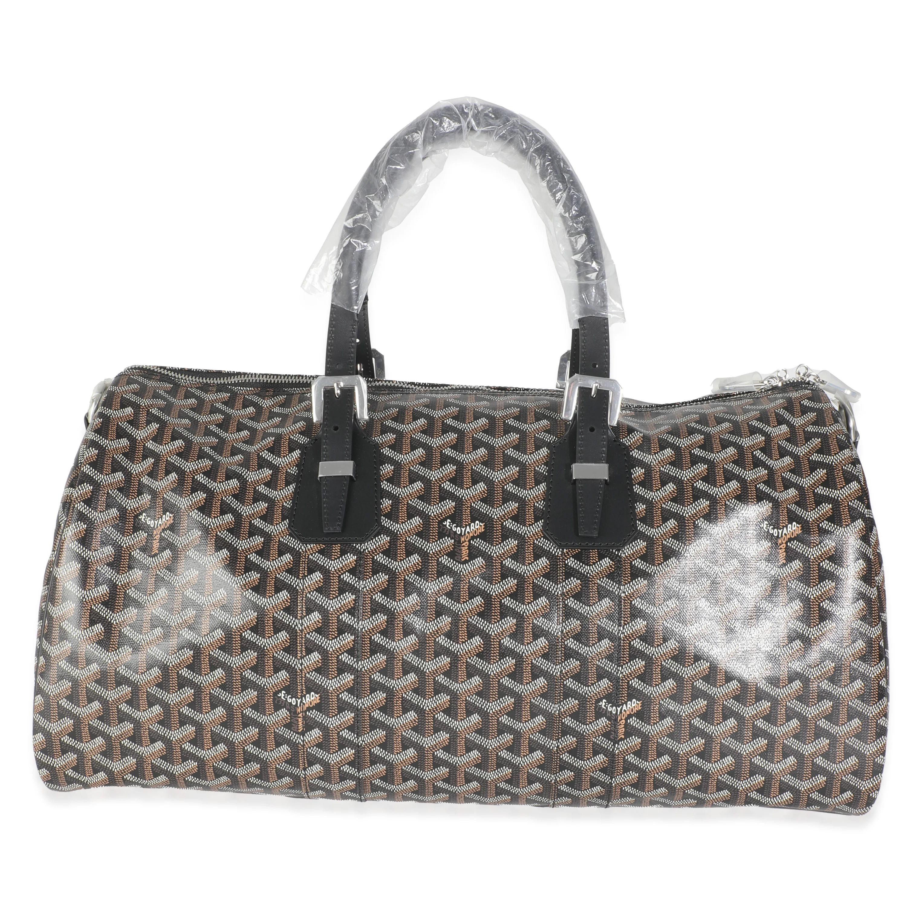 Black Goyardine Canvas Boston 45 Duffle - Image 5