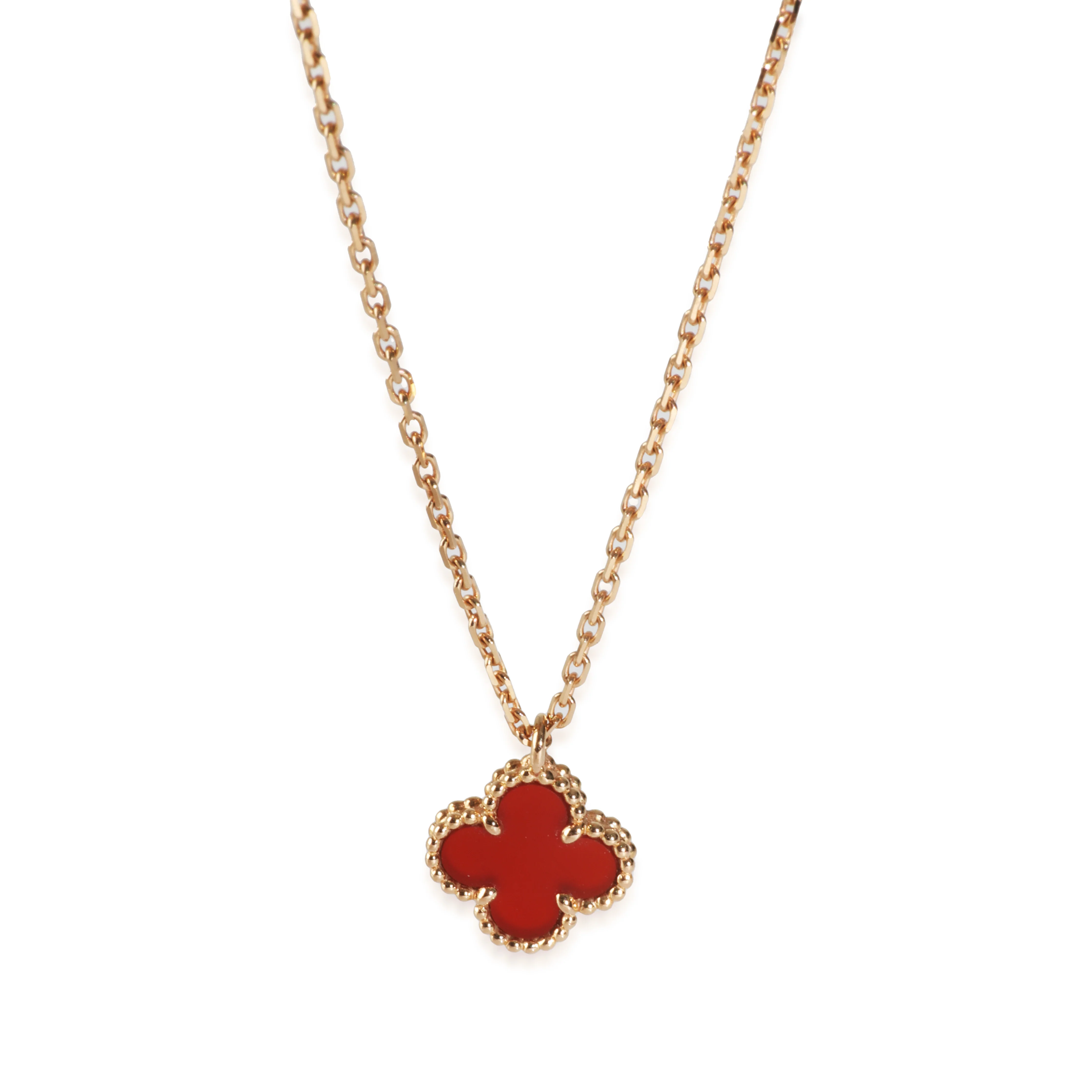 Rose Gold Carnelian Sweet Alhambra Pendant