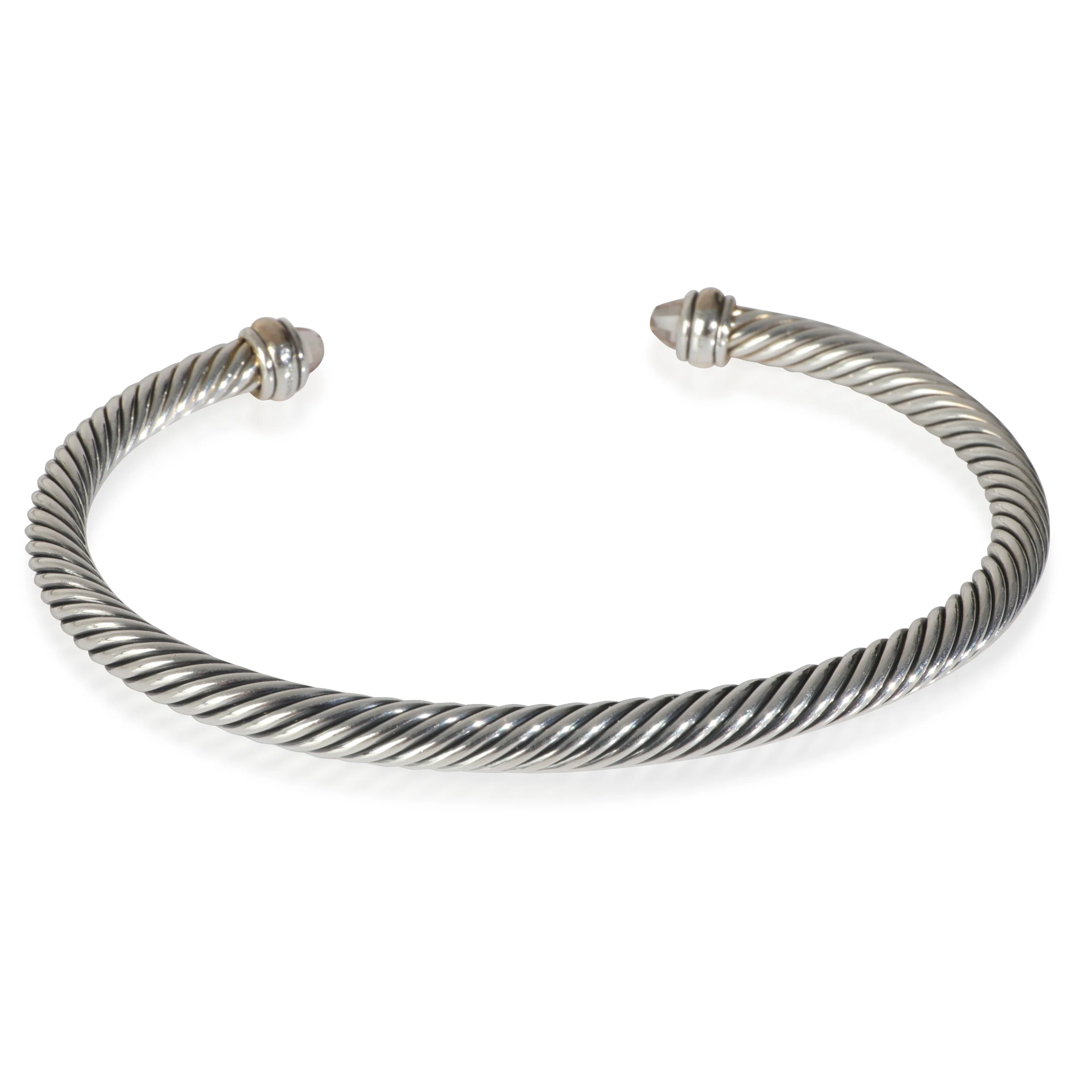 Rose Gold & Sterling Silver Morganite Cable Classic Bracelet - Image 4