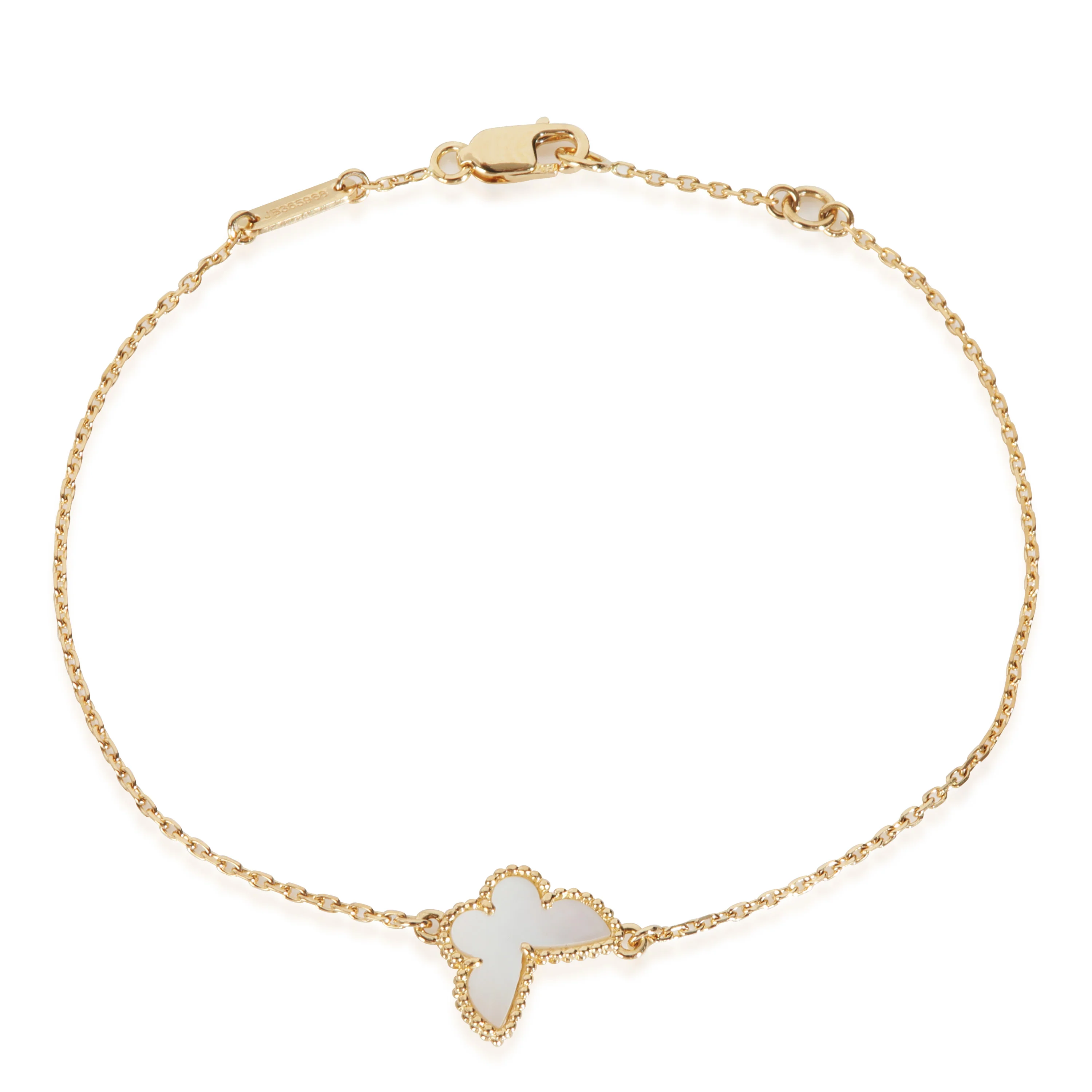 Yellow Gold Mother Of Pearl Sweet Butterfly Bracelet