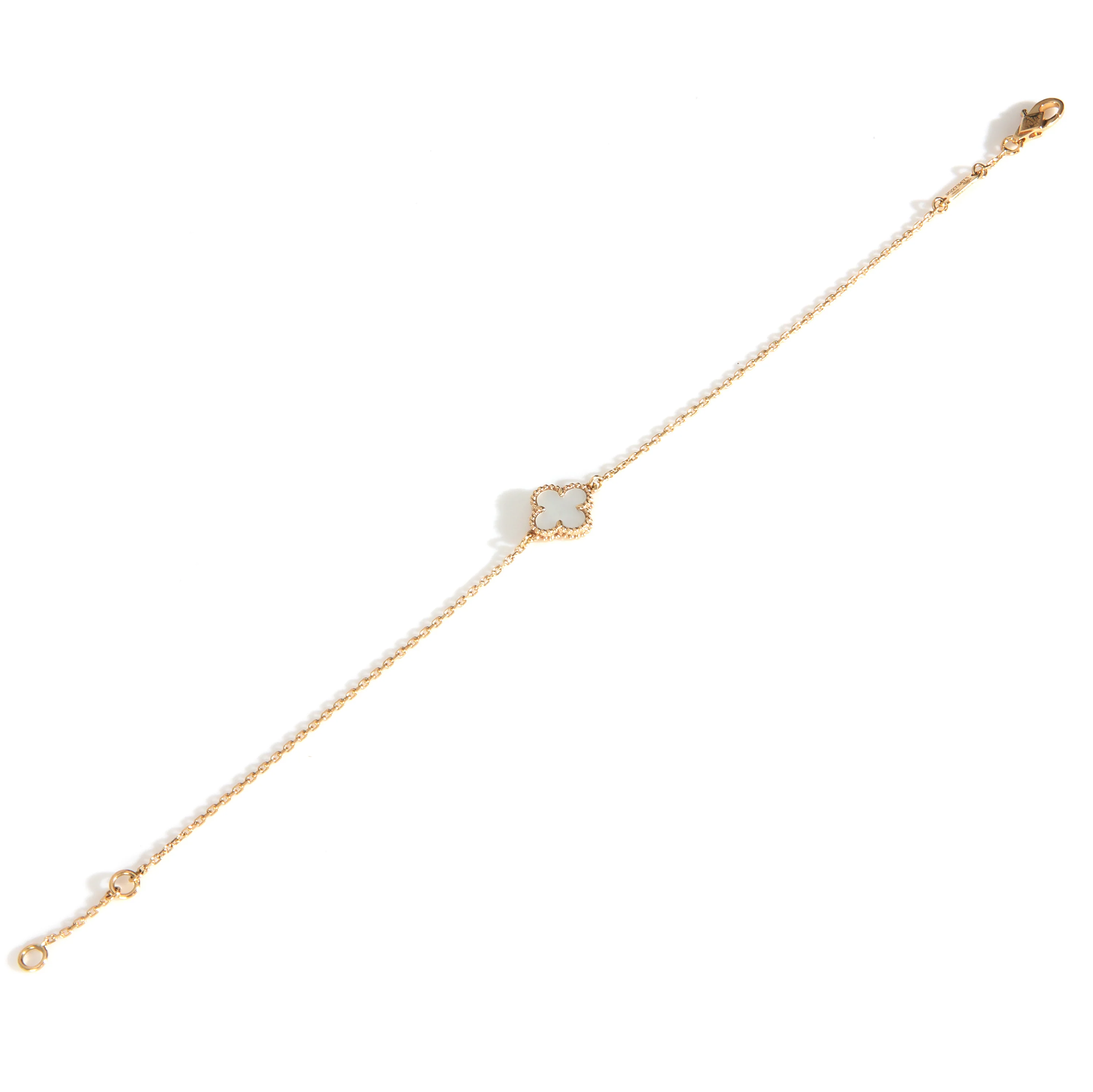 Yellow Gold Mother Of Pearl Sweet Alhambra Bracelet - Image 3