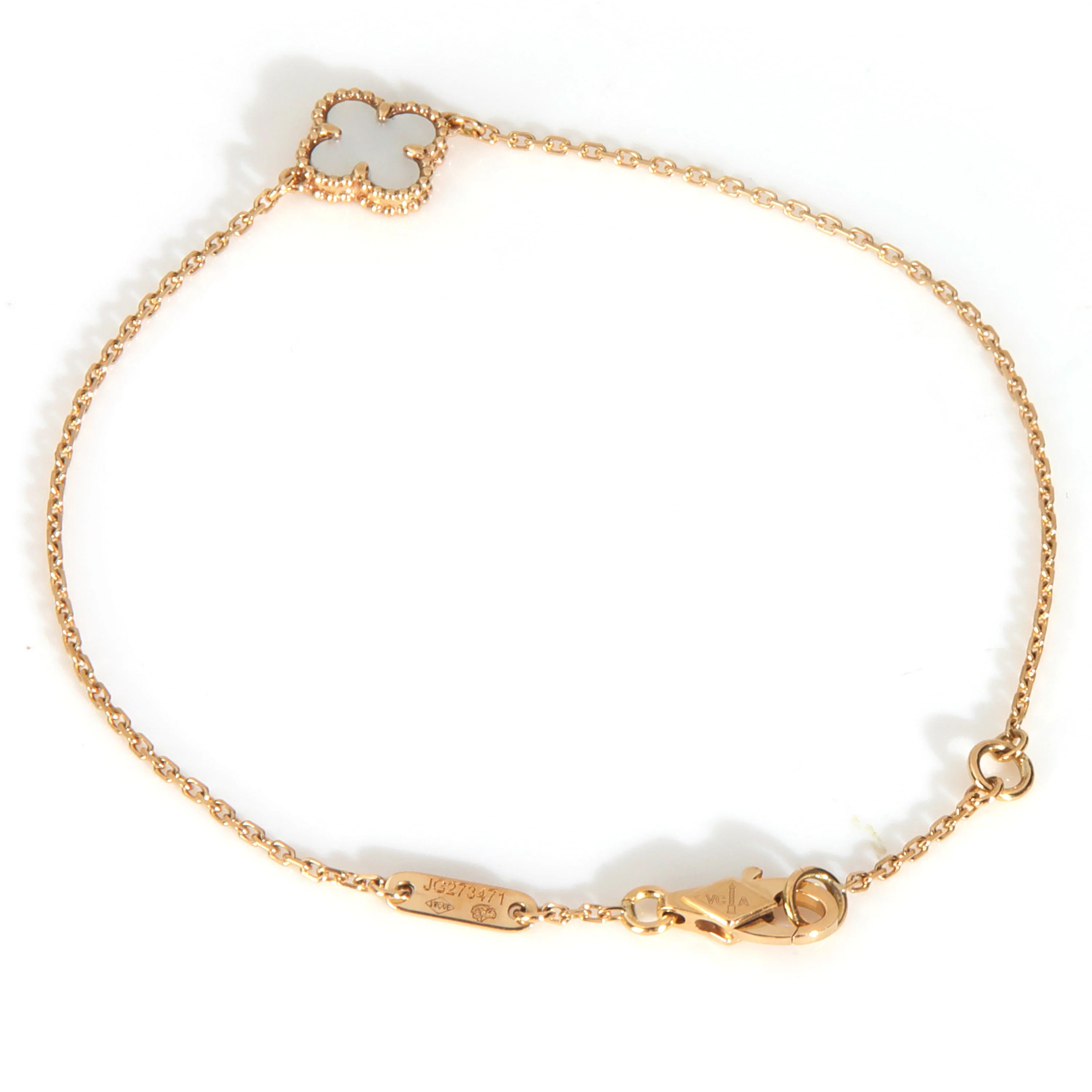 Yellow Gold Mother Of Pearl Sweet Alhambra Bracelet - Image 4