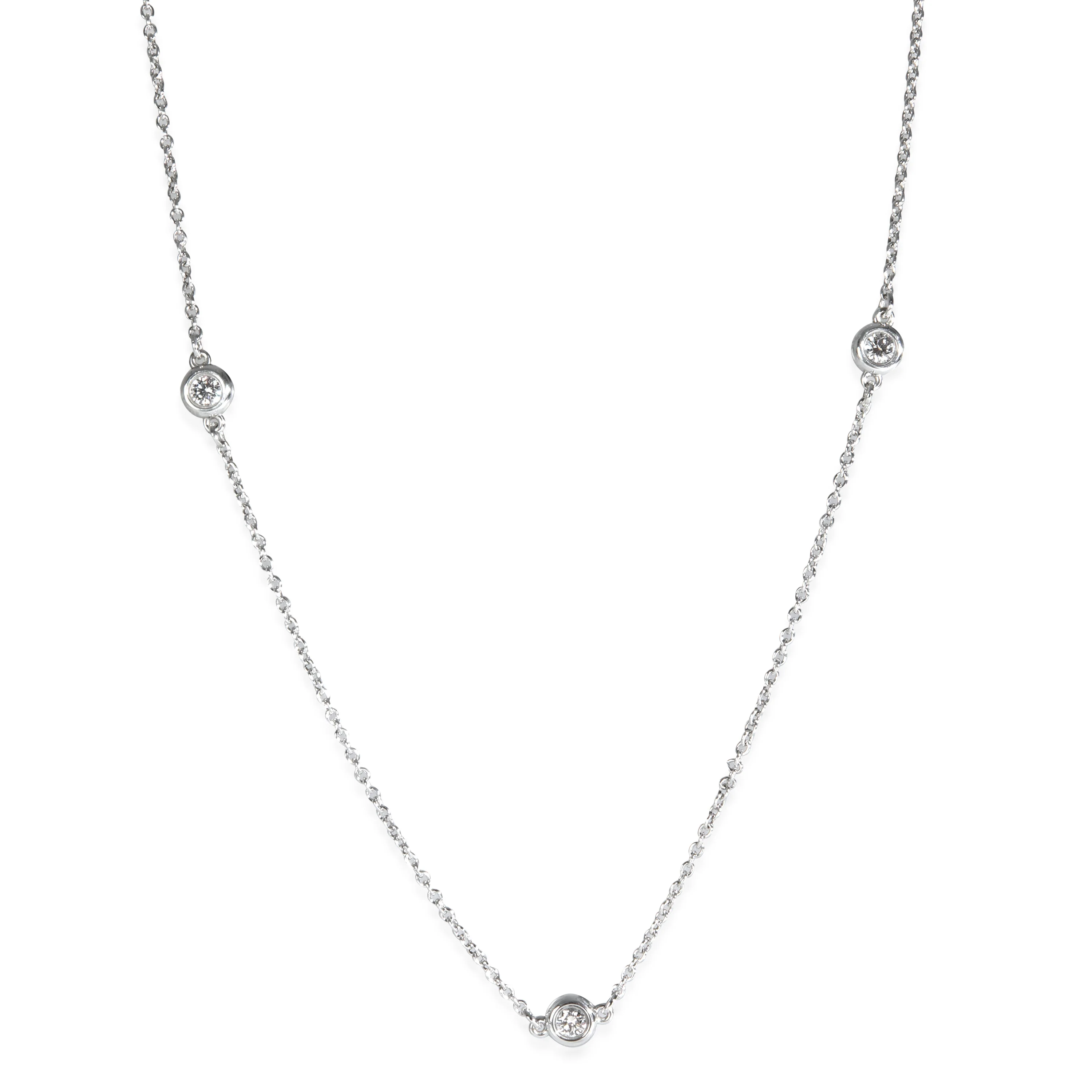 Sterling Silver  Elsa Peretti Diamond By The Yard Necklace