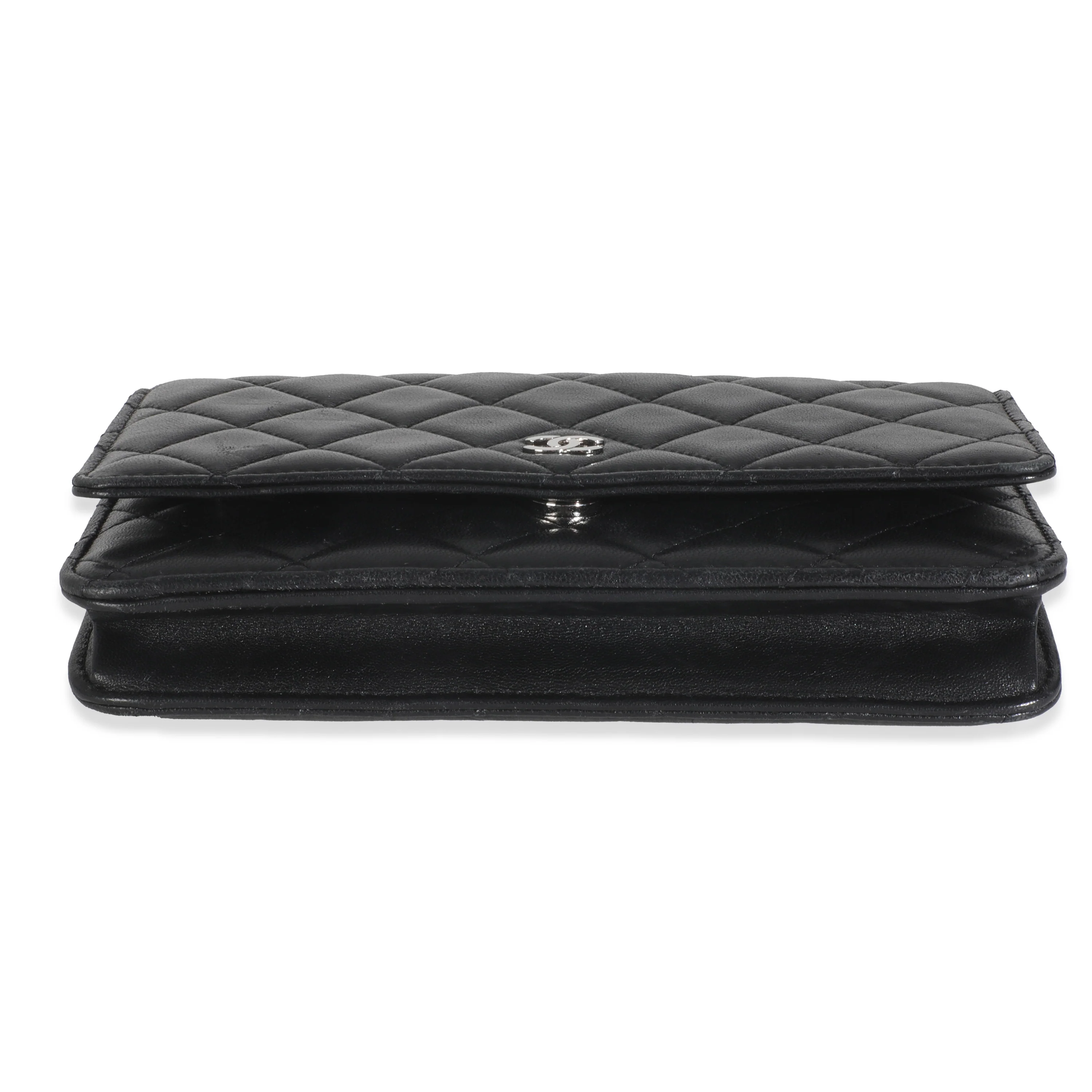 Black Quilted Lambskin Classic Wallet On Chain - Image 5