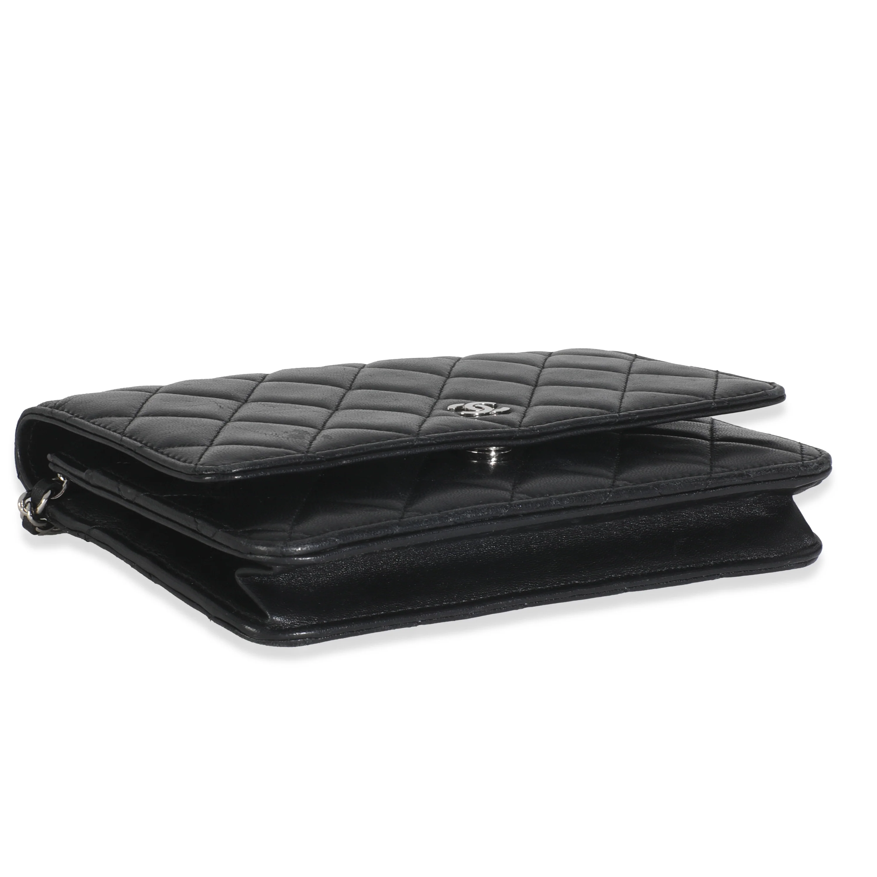 Black Quilted Lambskin Classic Wallet On Chain - Image 6