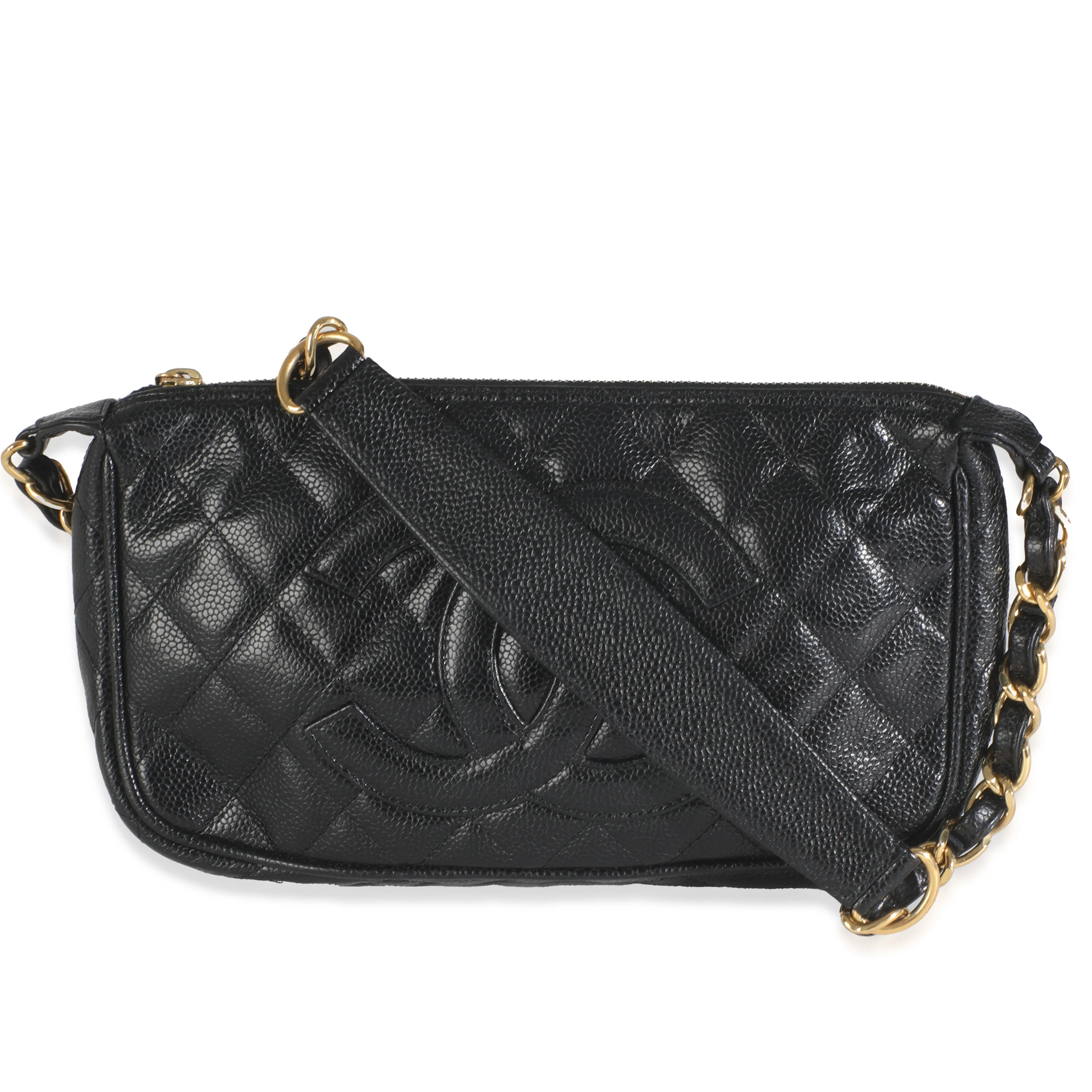 Black Caviar Quilted Timeless CC Shoulder Bag
