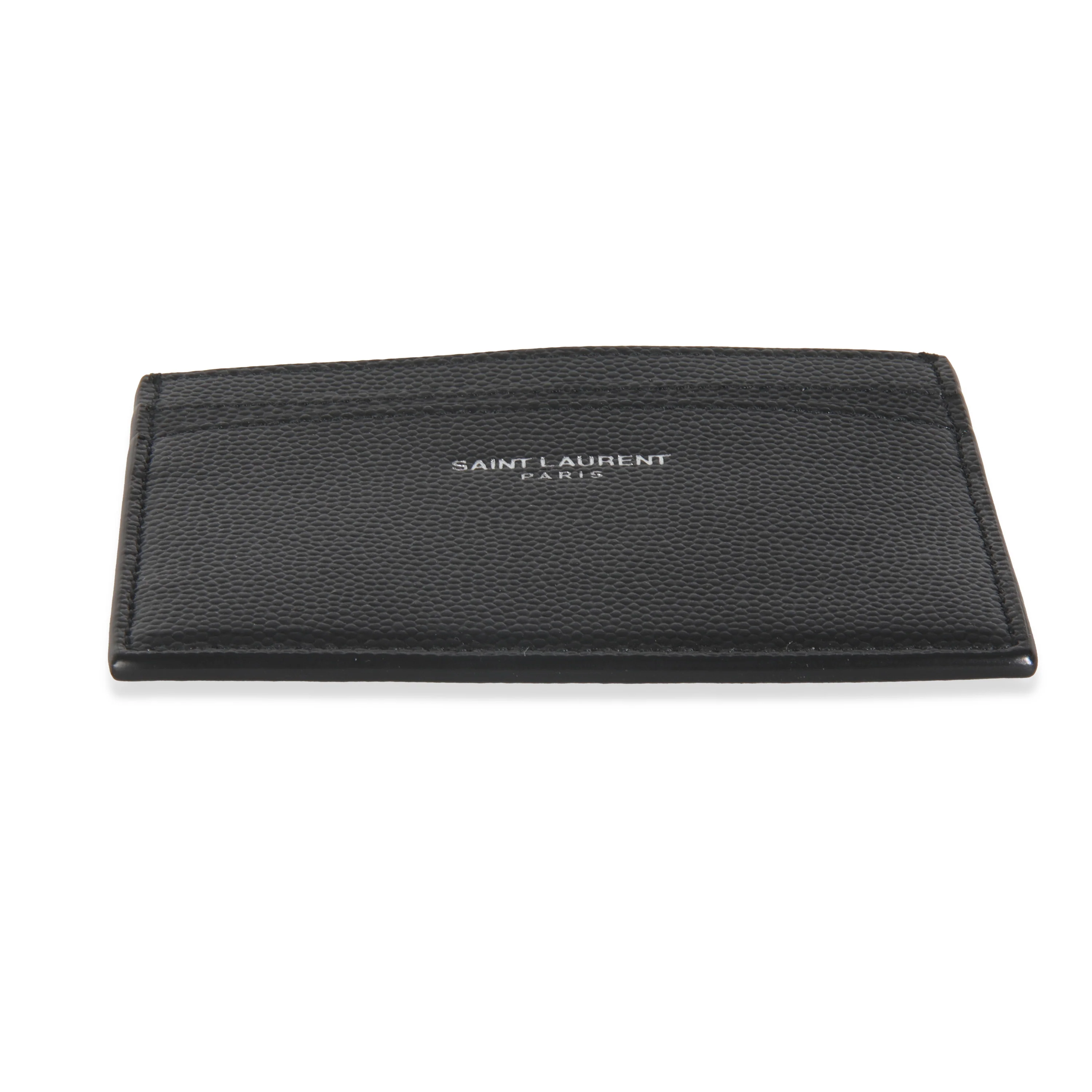 Black Grain De Poudre Card Case - Image 5