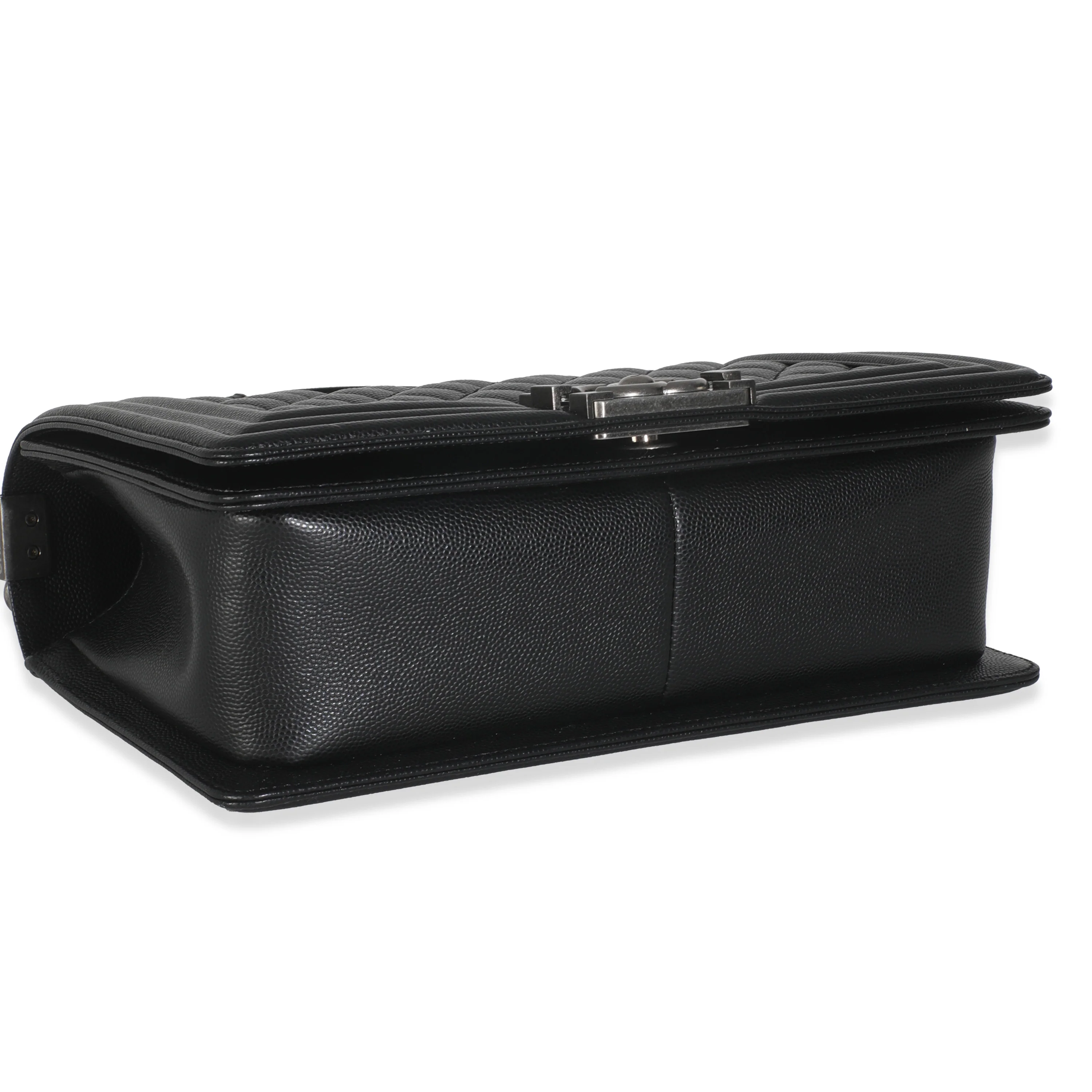 Black Quilted Old Medium Boy Bag - Image 6