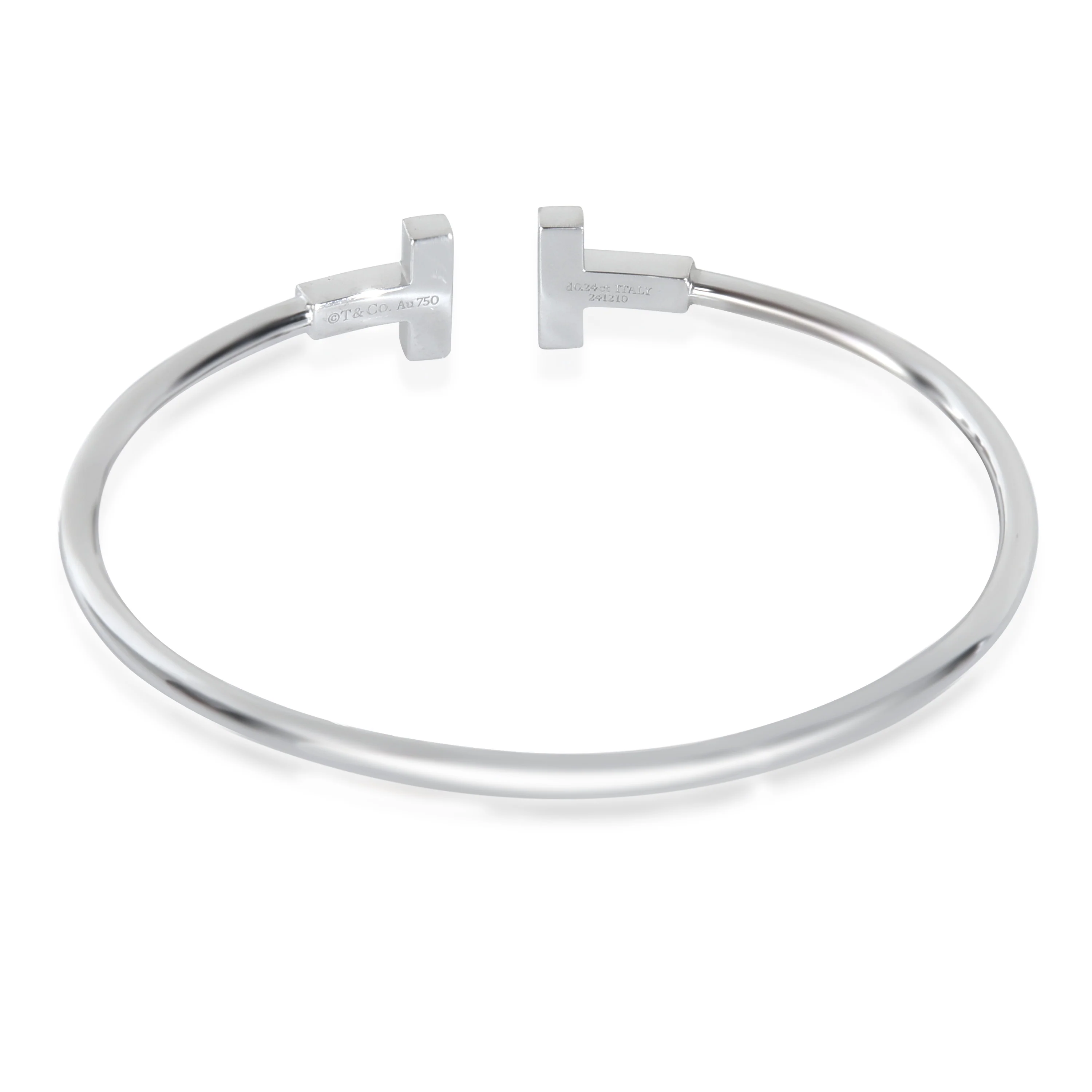 White Gold Diamond Tiffany T Wire Bracelet - Image 4