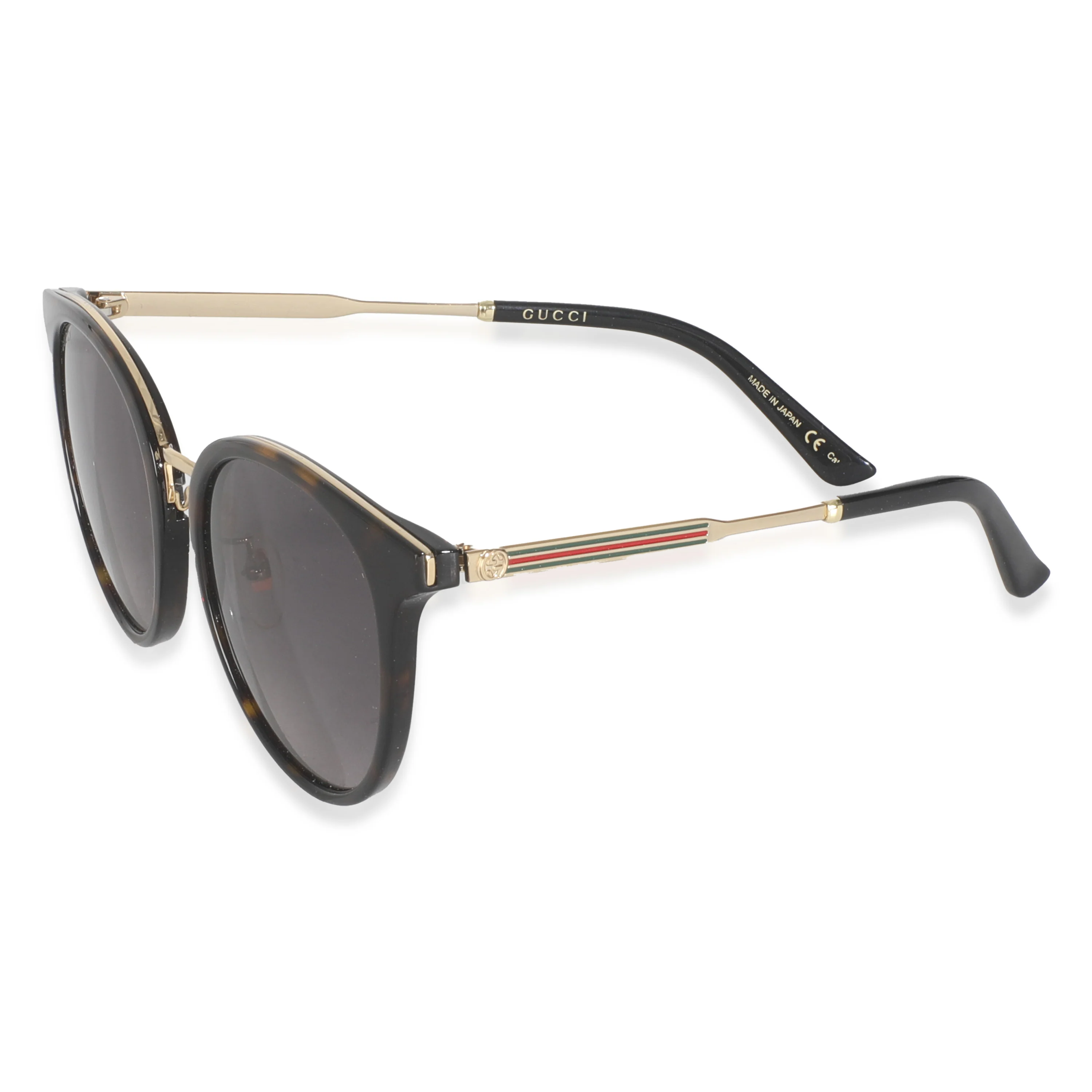 Brown Lens Acetate Gold Cat Eye Sunglasses - Image 2