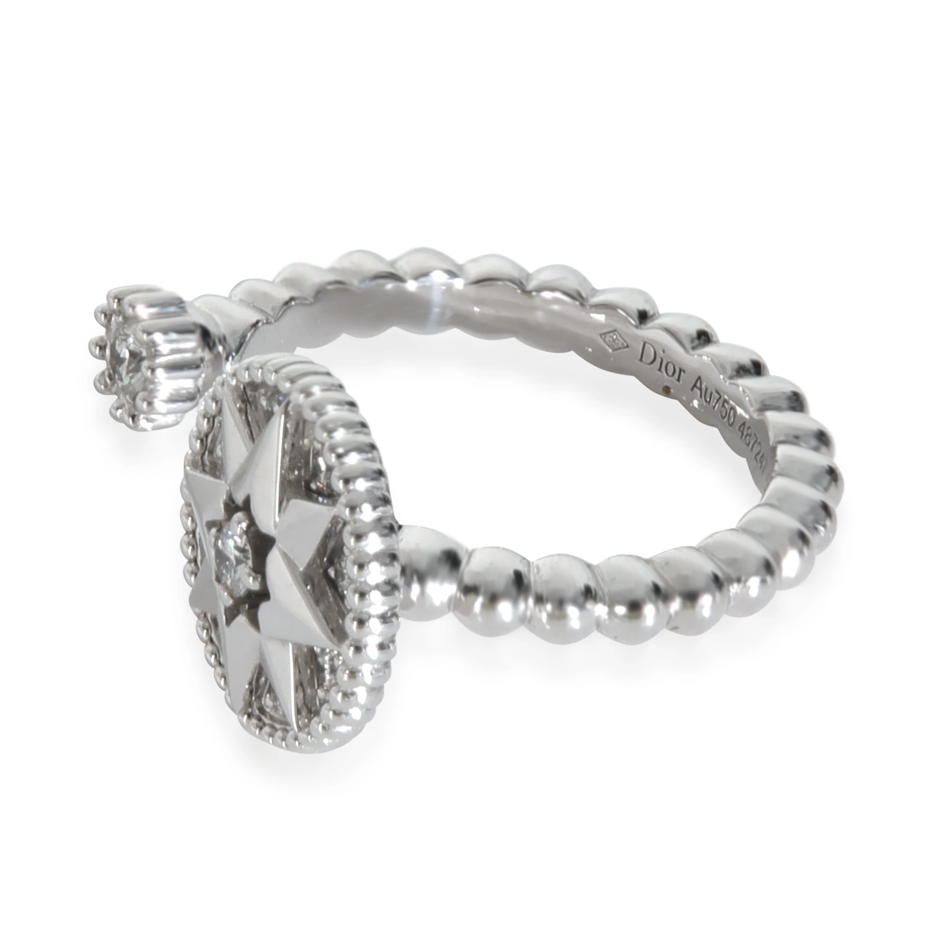 White Gold Diamond Rose Des Vents Ring - Image 2