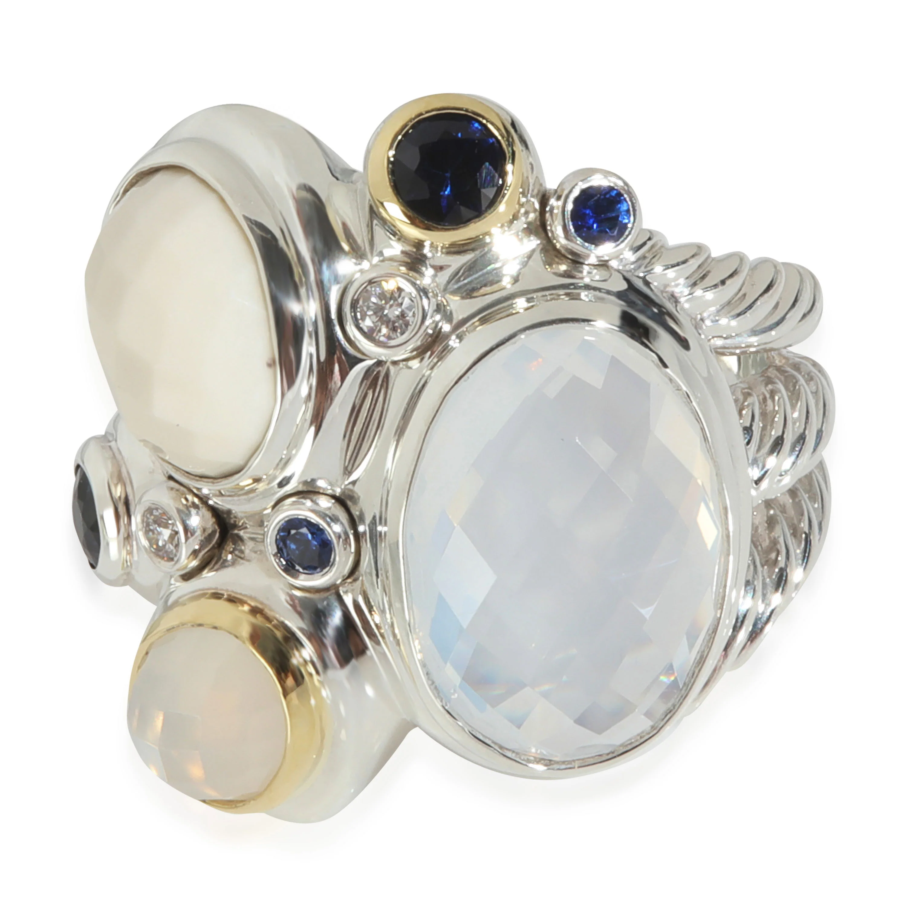 Yellow Gold & Sterling Silver Diamond Mosaic Ring