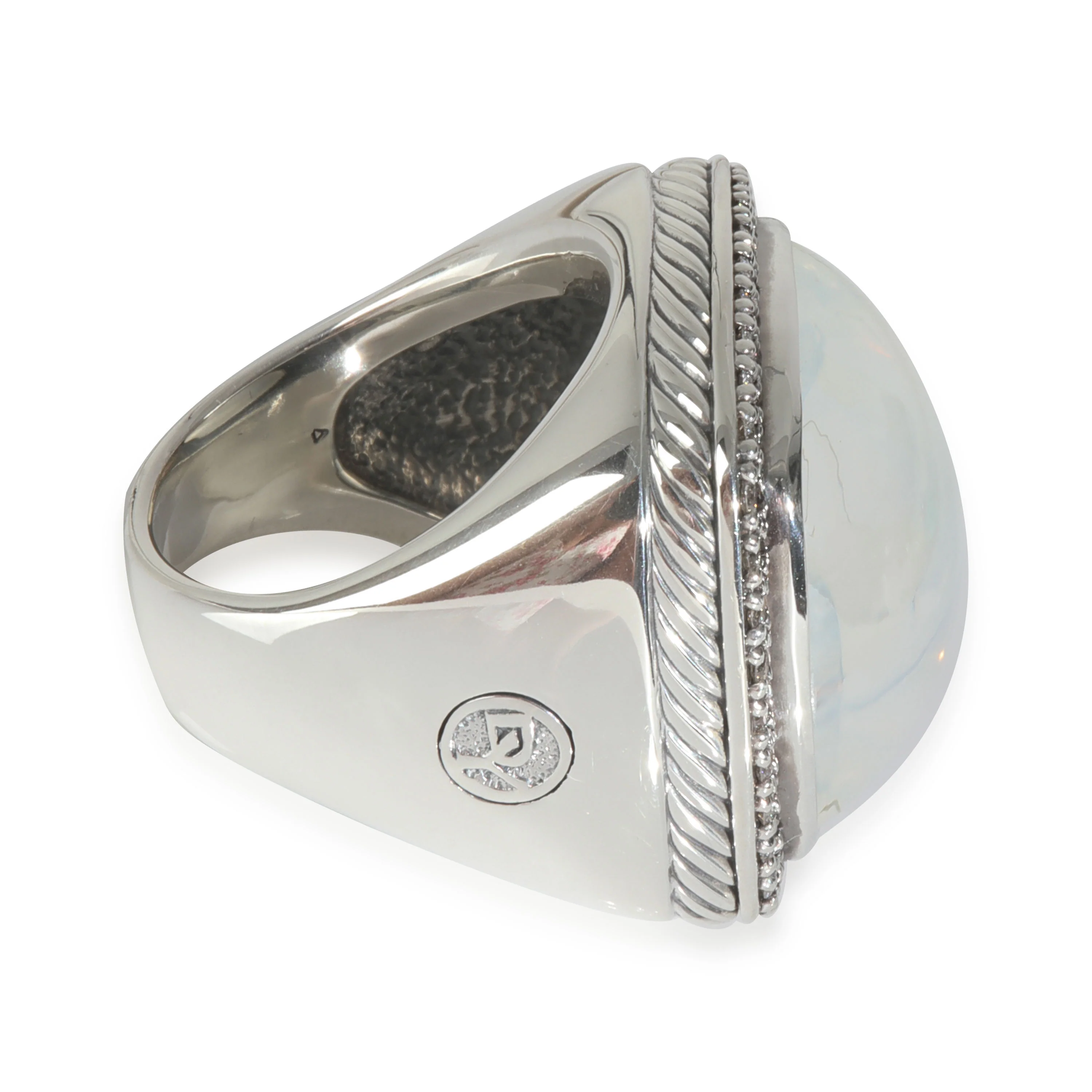 Sterling Silver Diamond Moon Quartz Albion Ring - Image 2