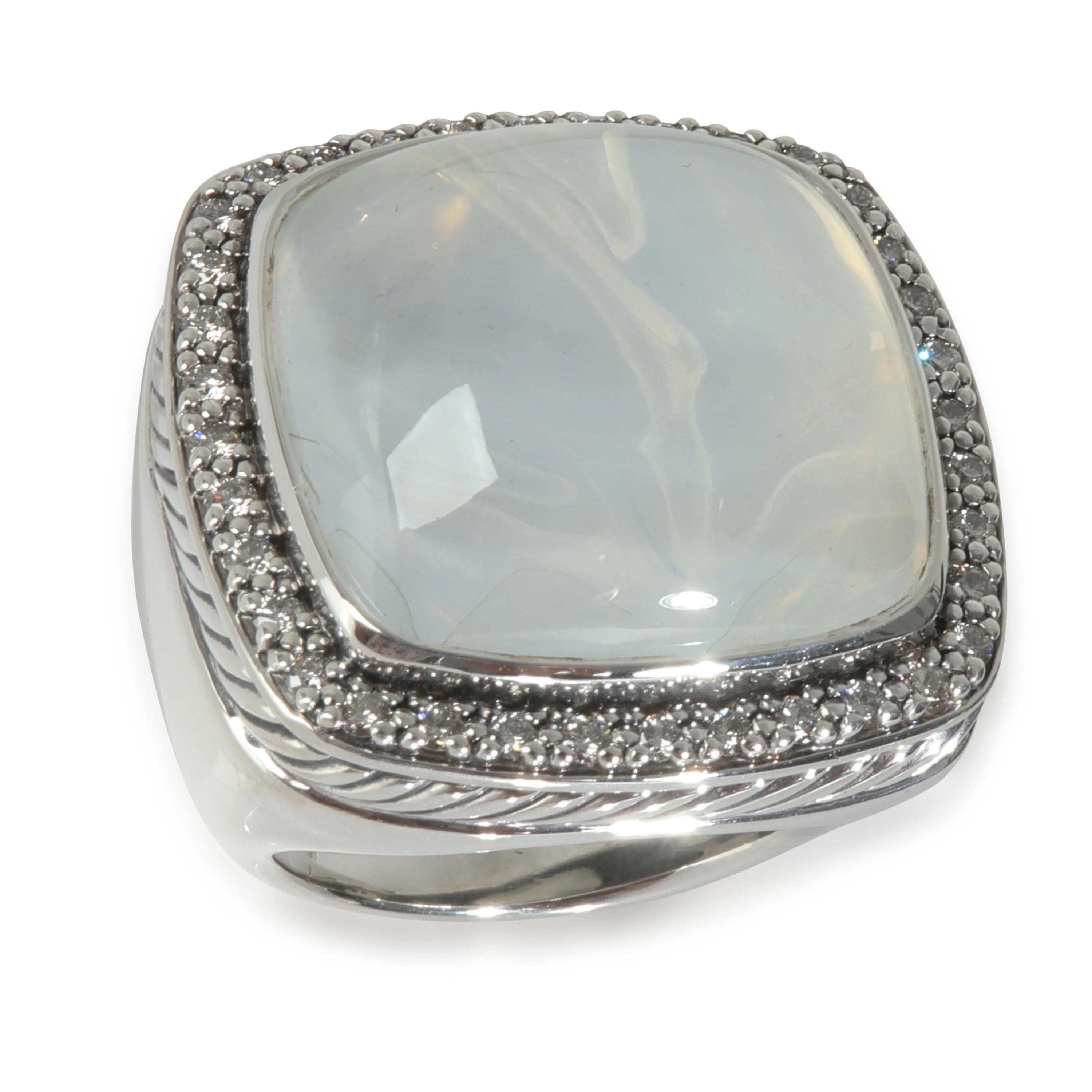 Sterling Silver Diamond Moon Quartz Albion Ring - Image 6