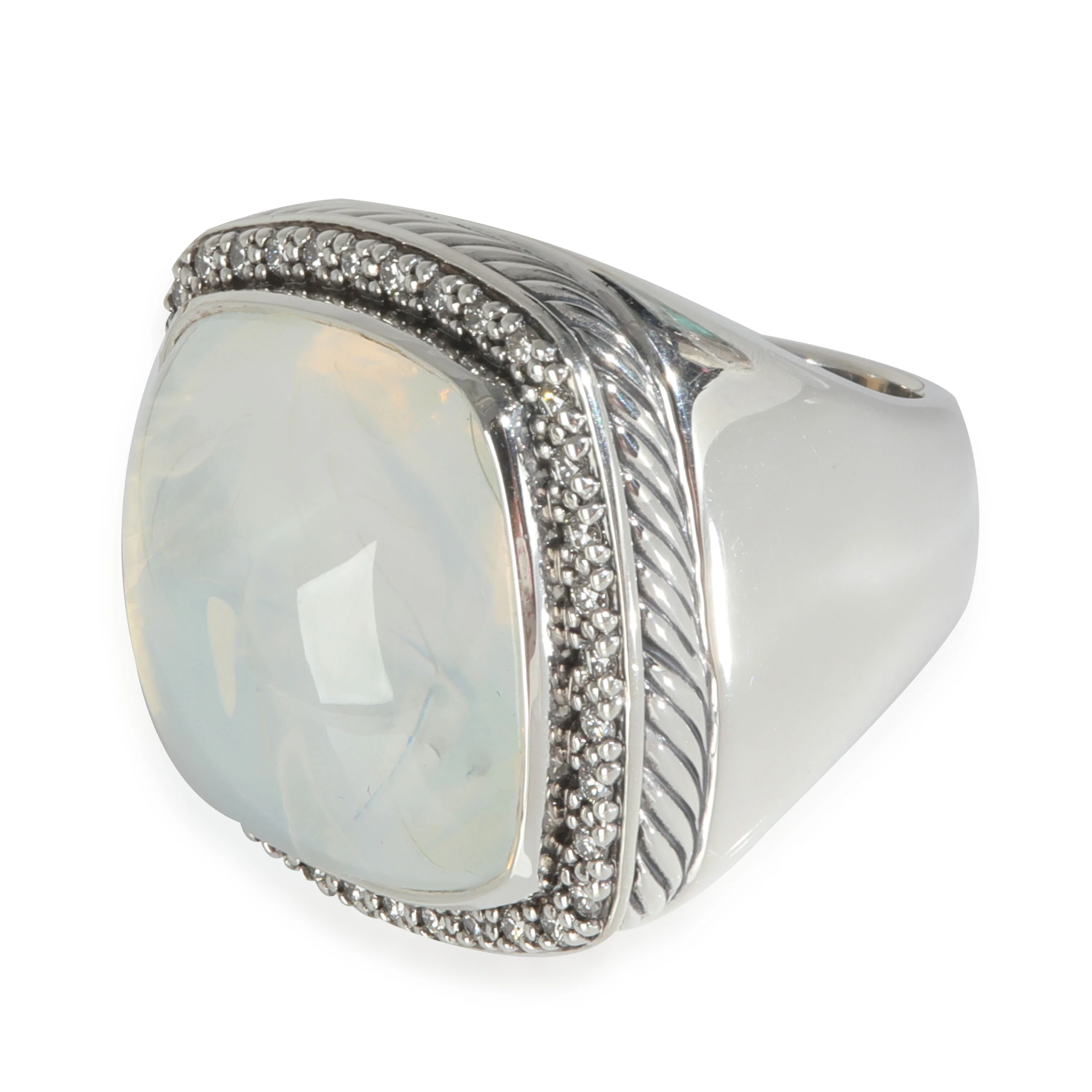 Sterling Silver Diamond Moon Quartz Albion Ring - Image 7