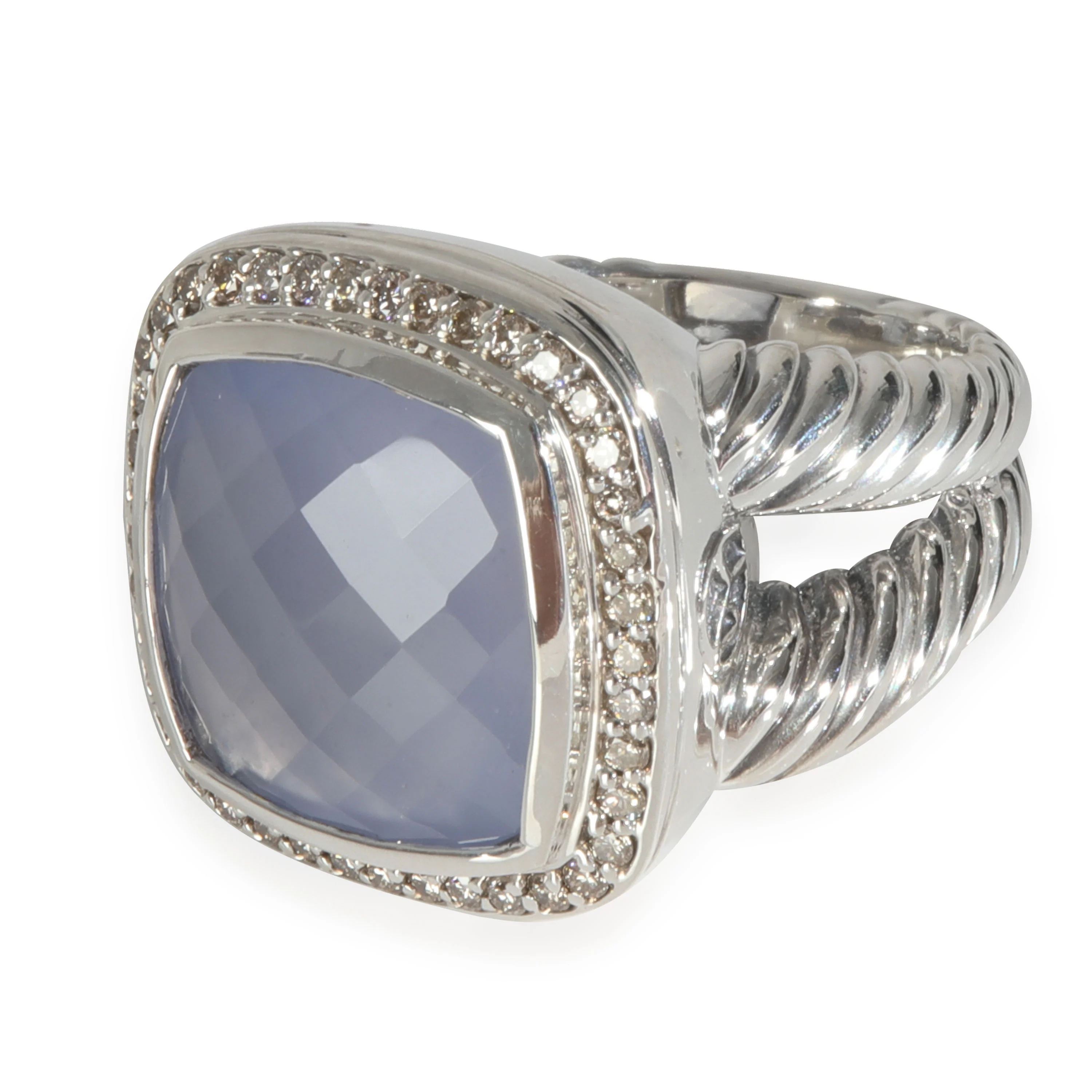 Sterling Silver Chalcedony and Diamond Albion Ring - Image 2
