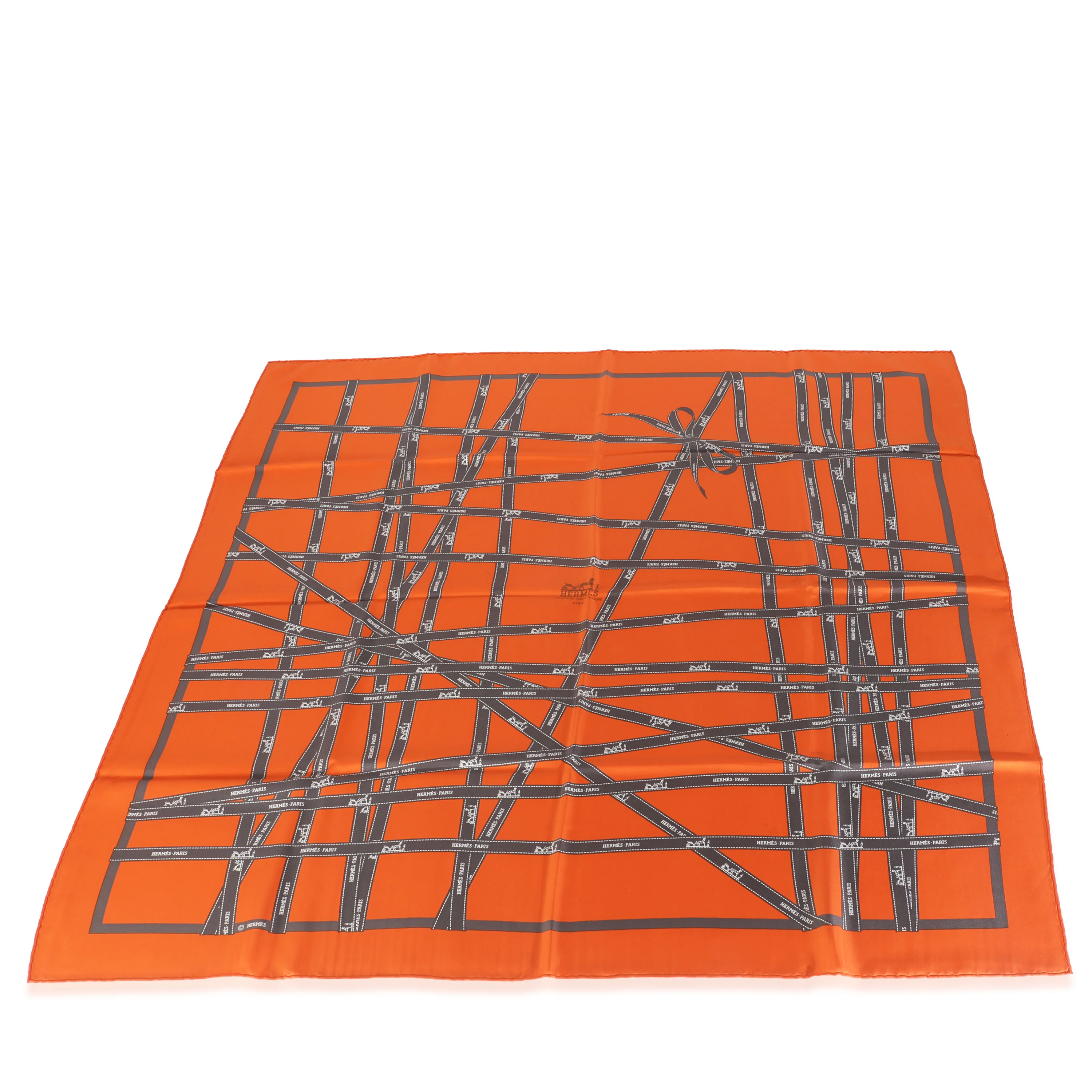 Orange Silk Bolduc Scarf 90