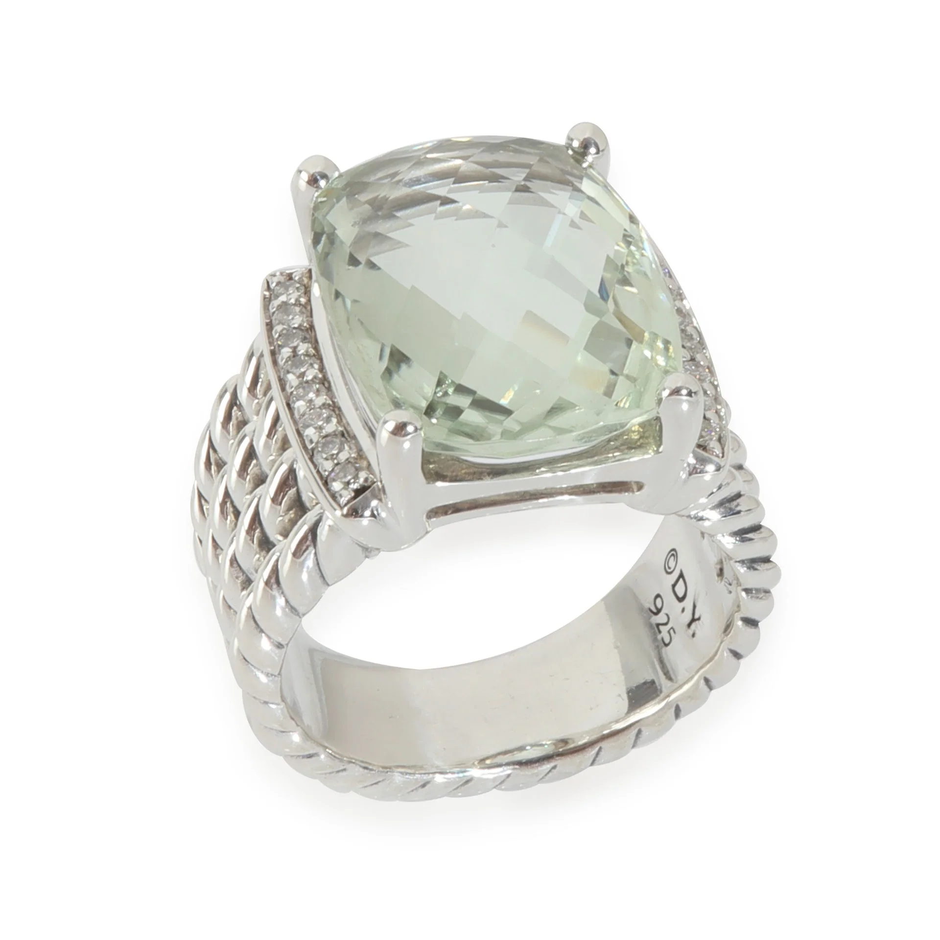 Sterling Silver Prasiolite and Diamond Wheaton Ring - Image 3