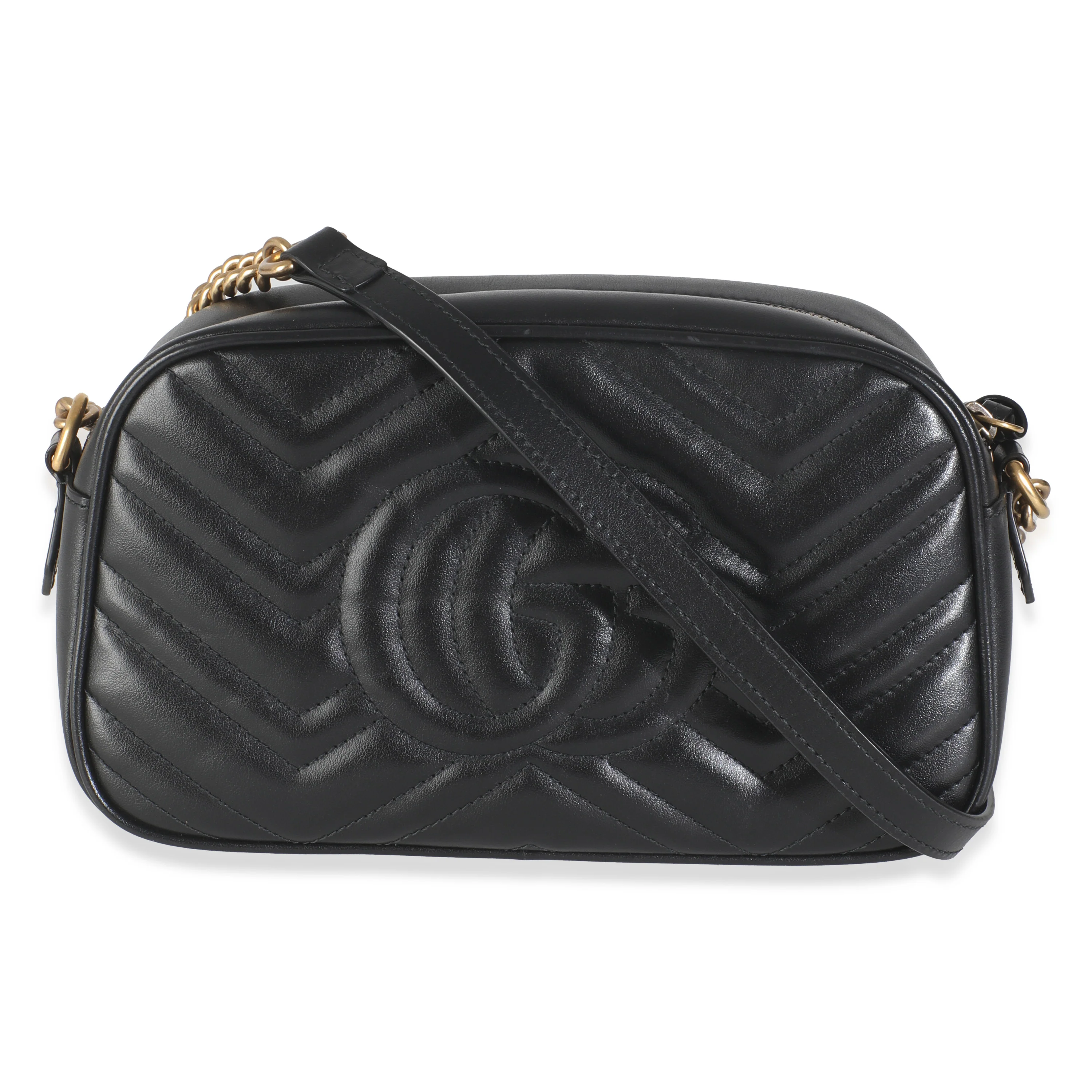 Black Matelasse Calfskin Small Marmont Shoulder Bag - Image 3