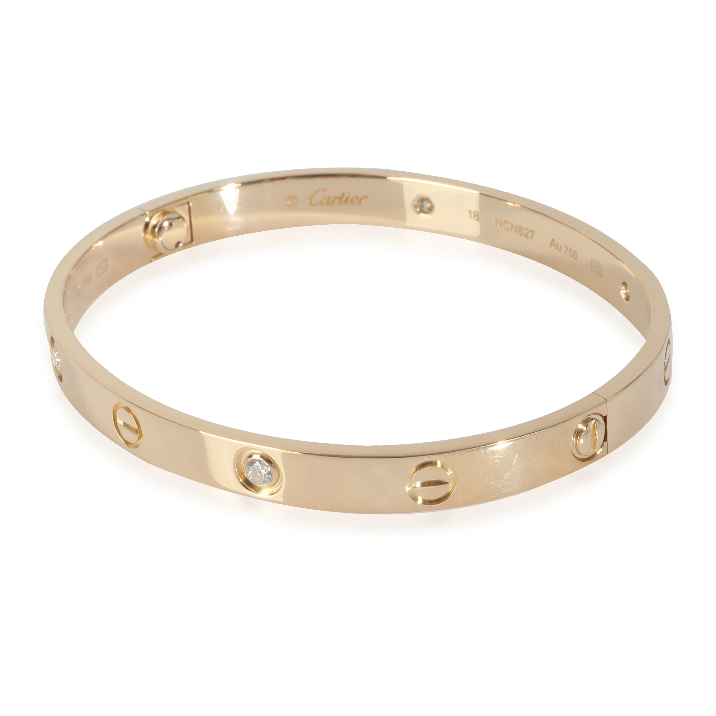 Yellow Gold Diamond Love Bracelet - Image 2