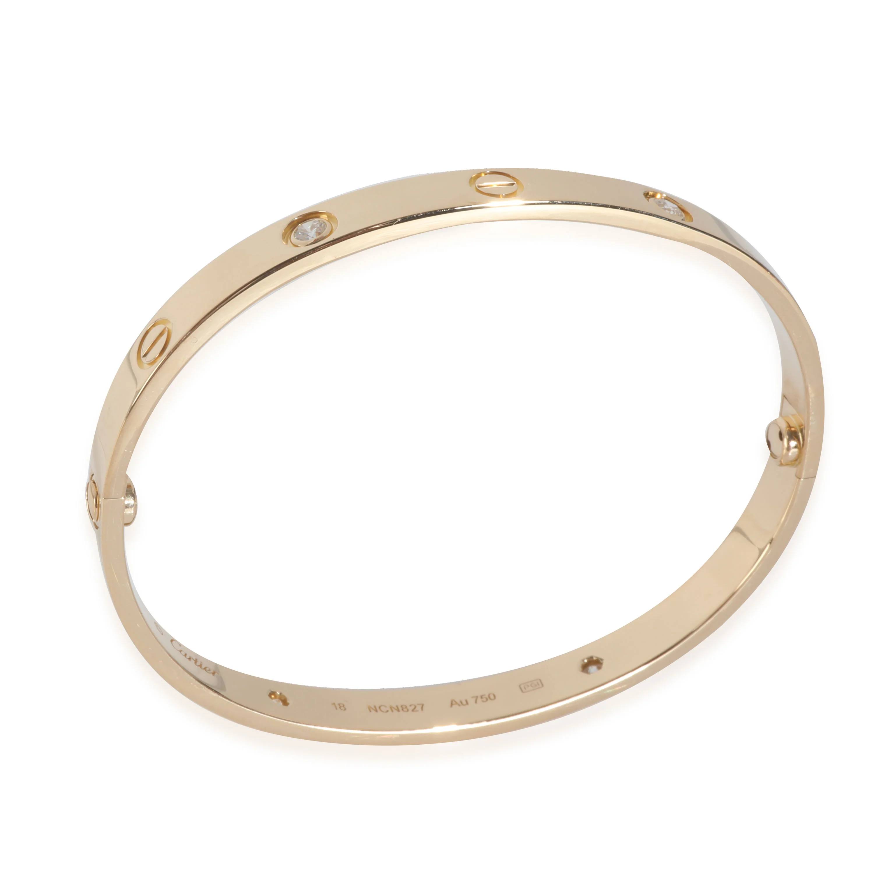 Yellow Gold Diamond Love Bracelet - Image 3