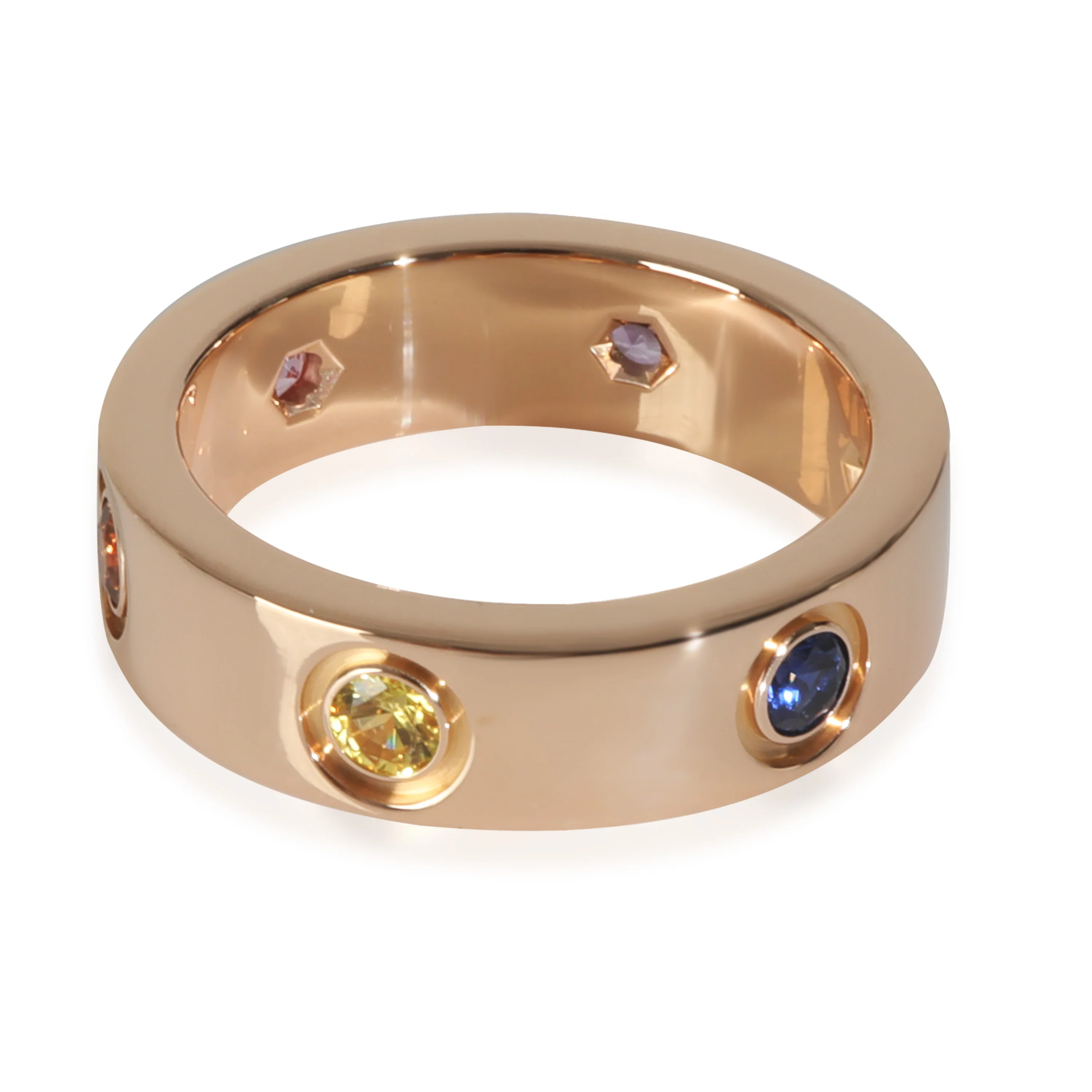 Rose Gold  Rainbow Gemstone Love Ring - Image 3