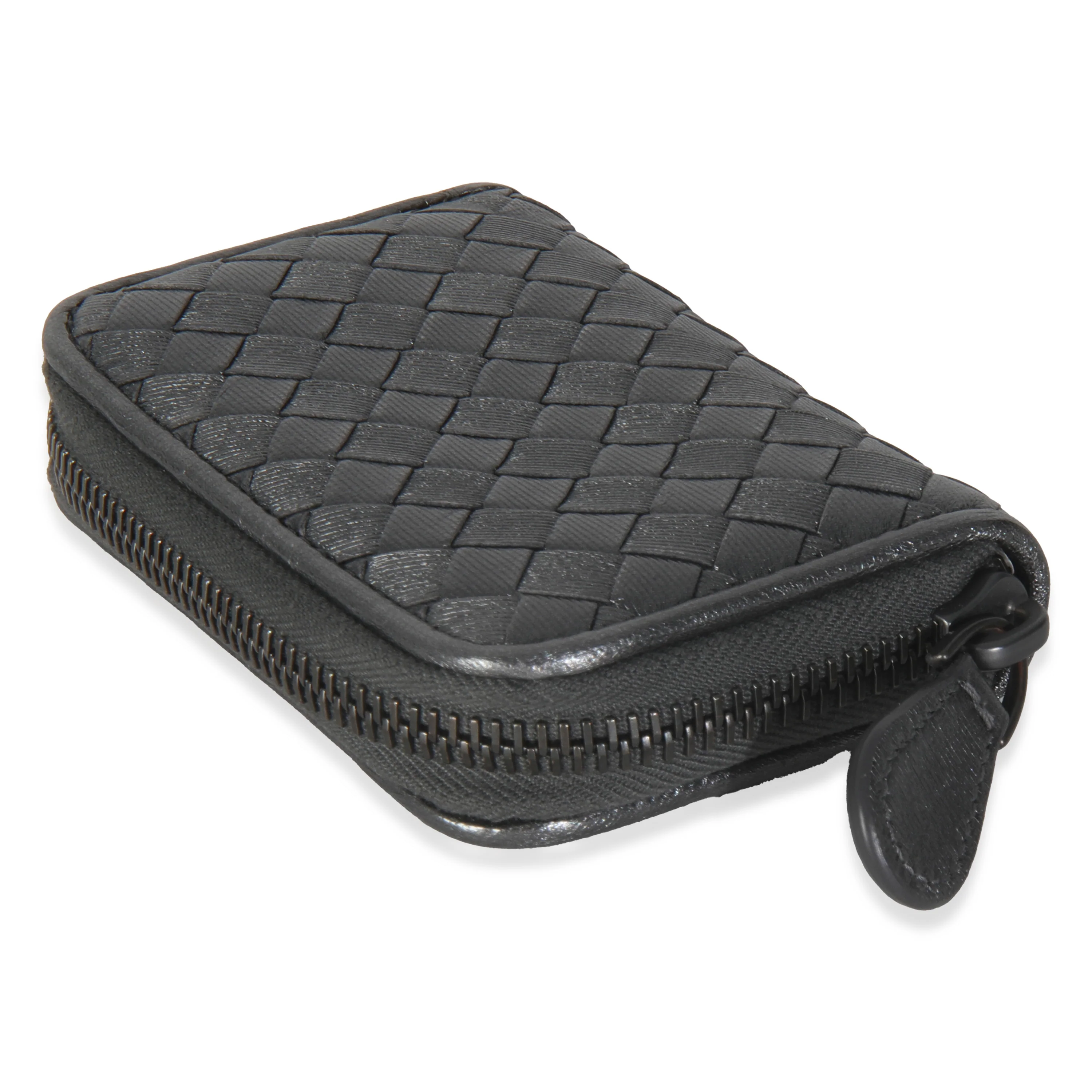 Dark Silver Nappa Intrecciato Card Case - Image 7