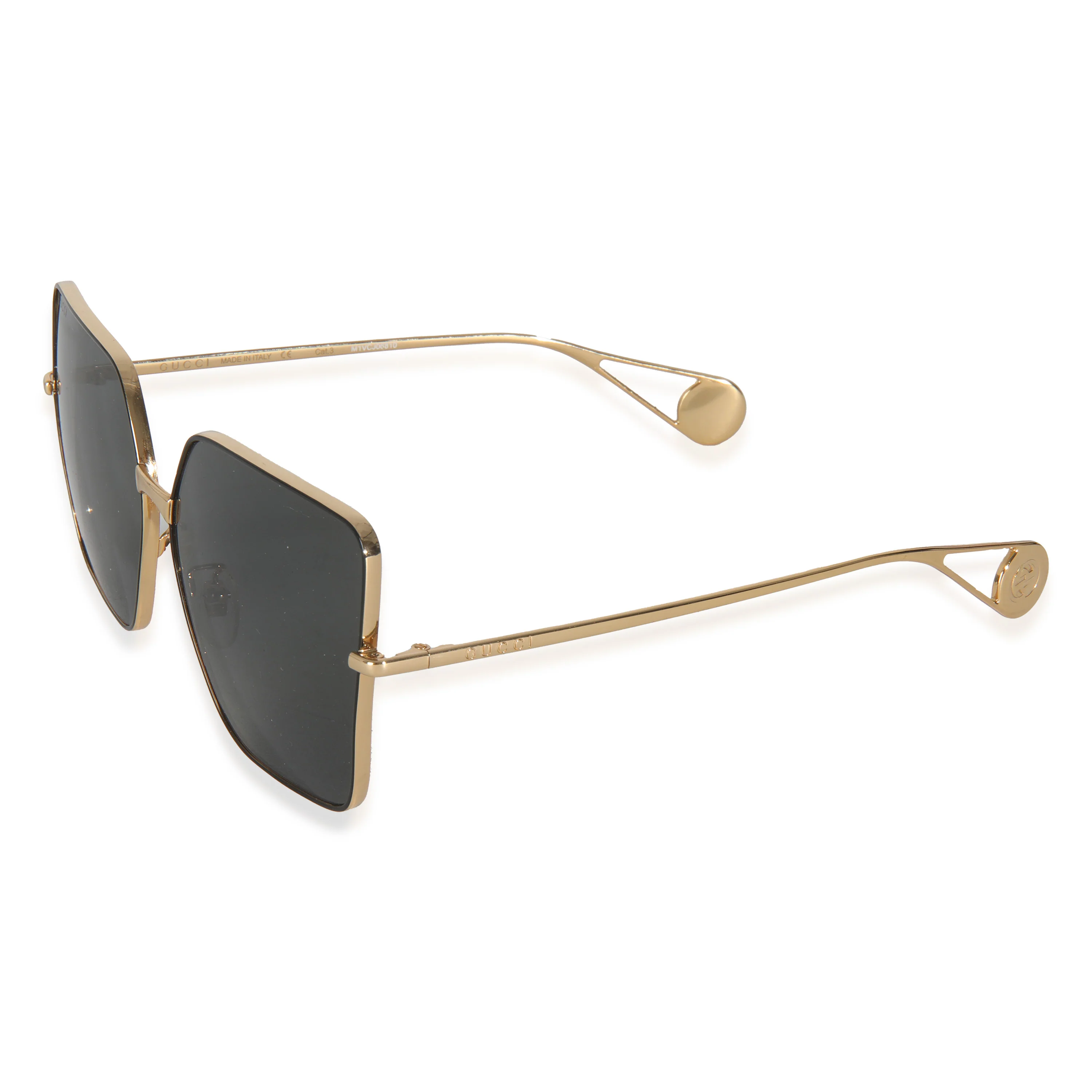 Gold Metal Oversized Square Frame Sunglasses - Image 2